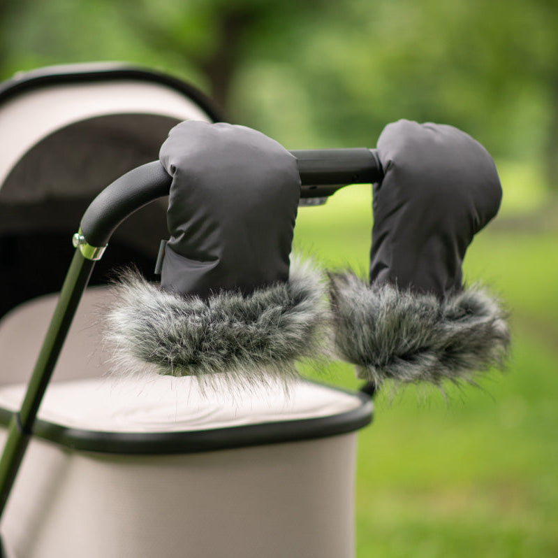 Handwärmer mit Fell für Kinderwagen – Stylisch, warm & wasserabweisend