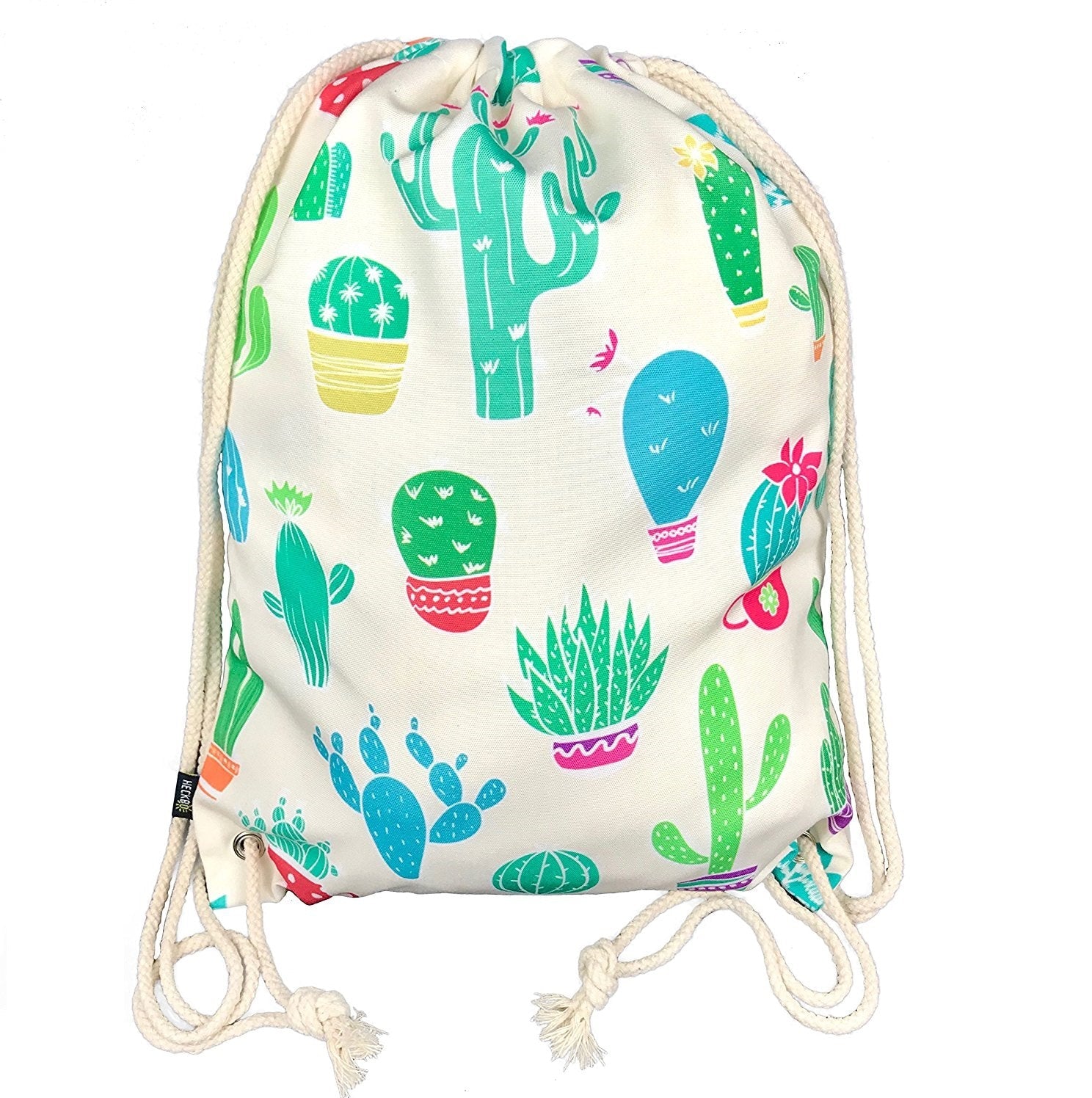 Turnbeutel Kaktus schwarz / beige