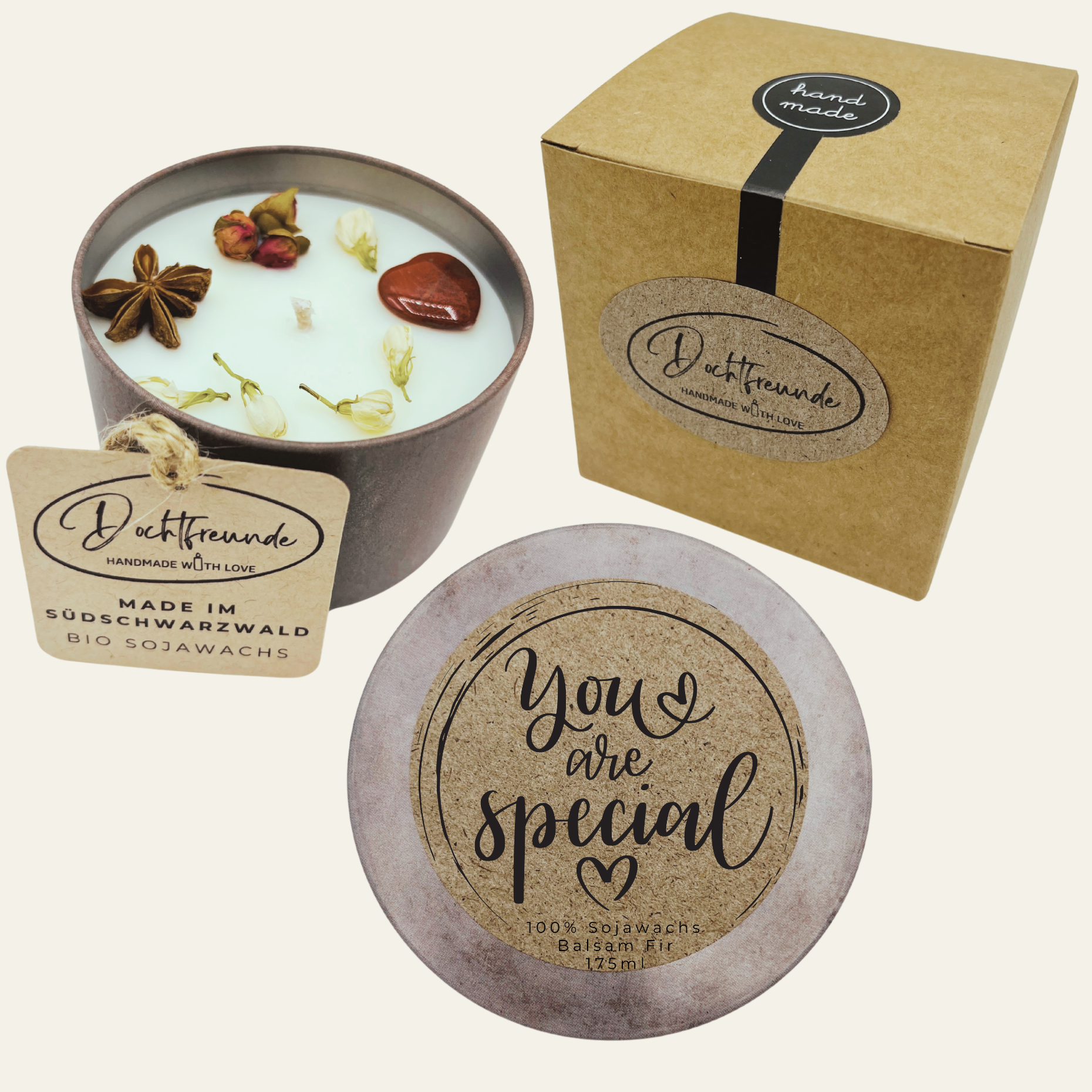 Wertschätzende Duftkerze „You are Special“ – Einzigartiges personalisierbares Geschenk für ganz besondere Menschen - Handgemacht