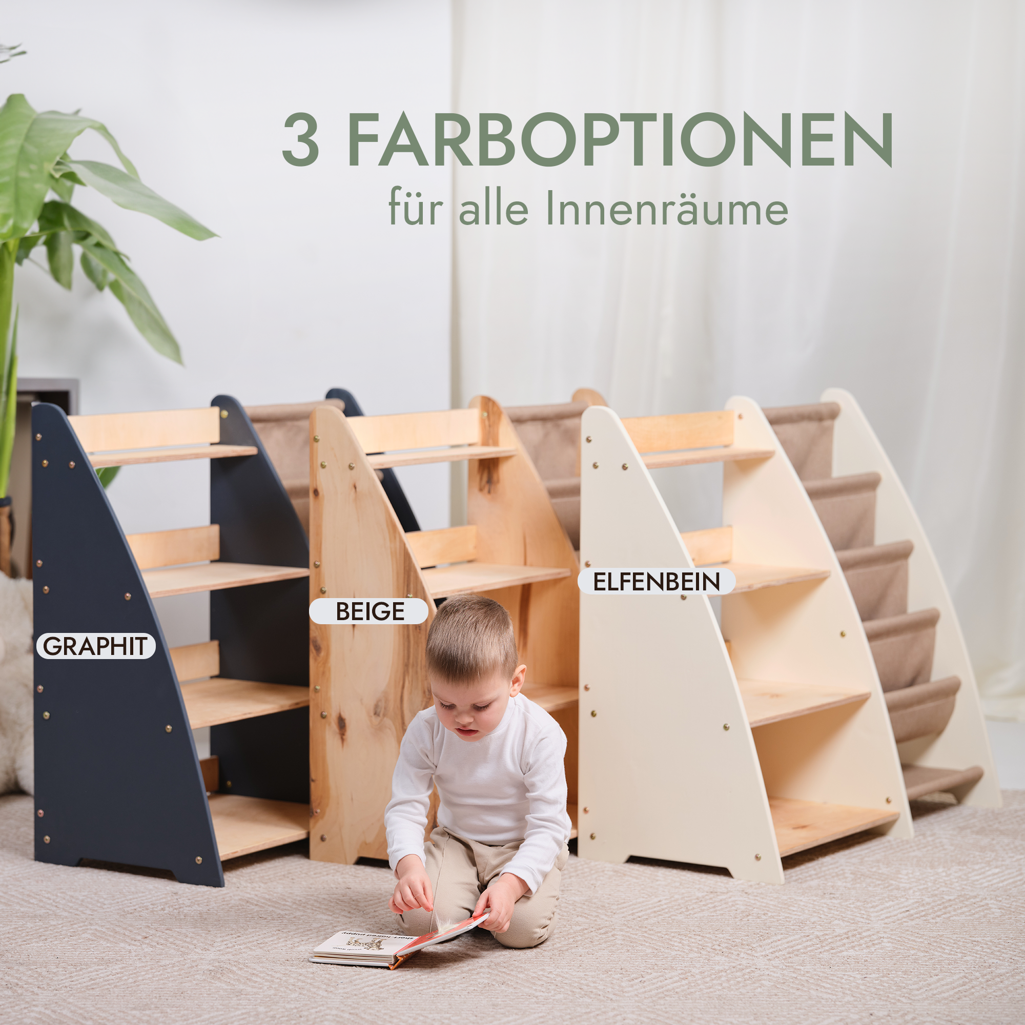 2in1 Montessori-Regal für Kleinkinder – Bücher & Spielzeug