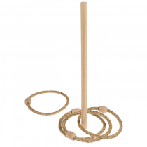 Ringwurf-Spiel, inklusive 1 Holzstange und 4 Ringen, in Geschenkverpackung ab 3 Jahren