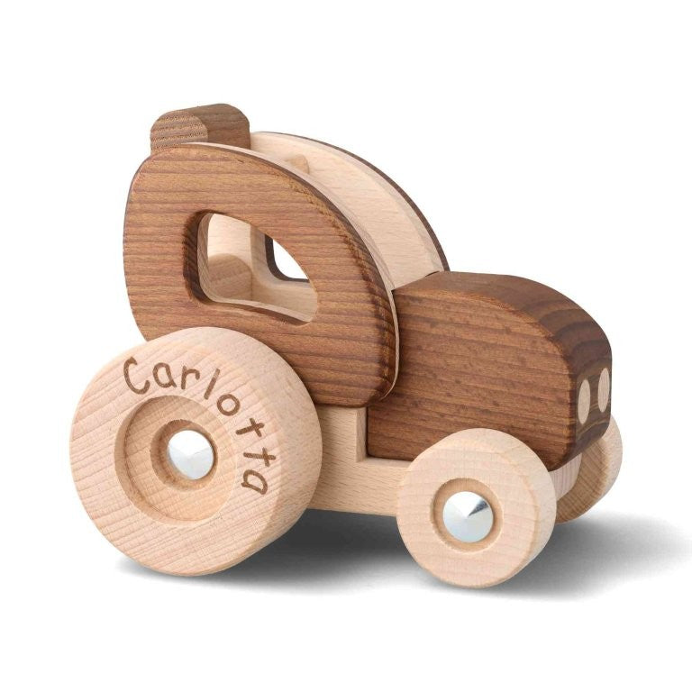 Goki Naturtraktor Personalisierbarer Trecker Nachhaltiger Holztraktor ab 2 Jahren
