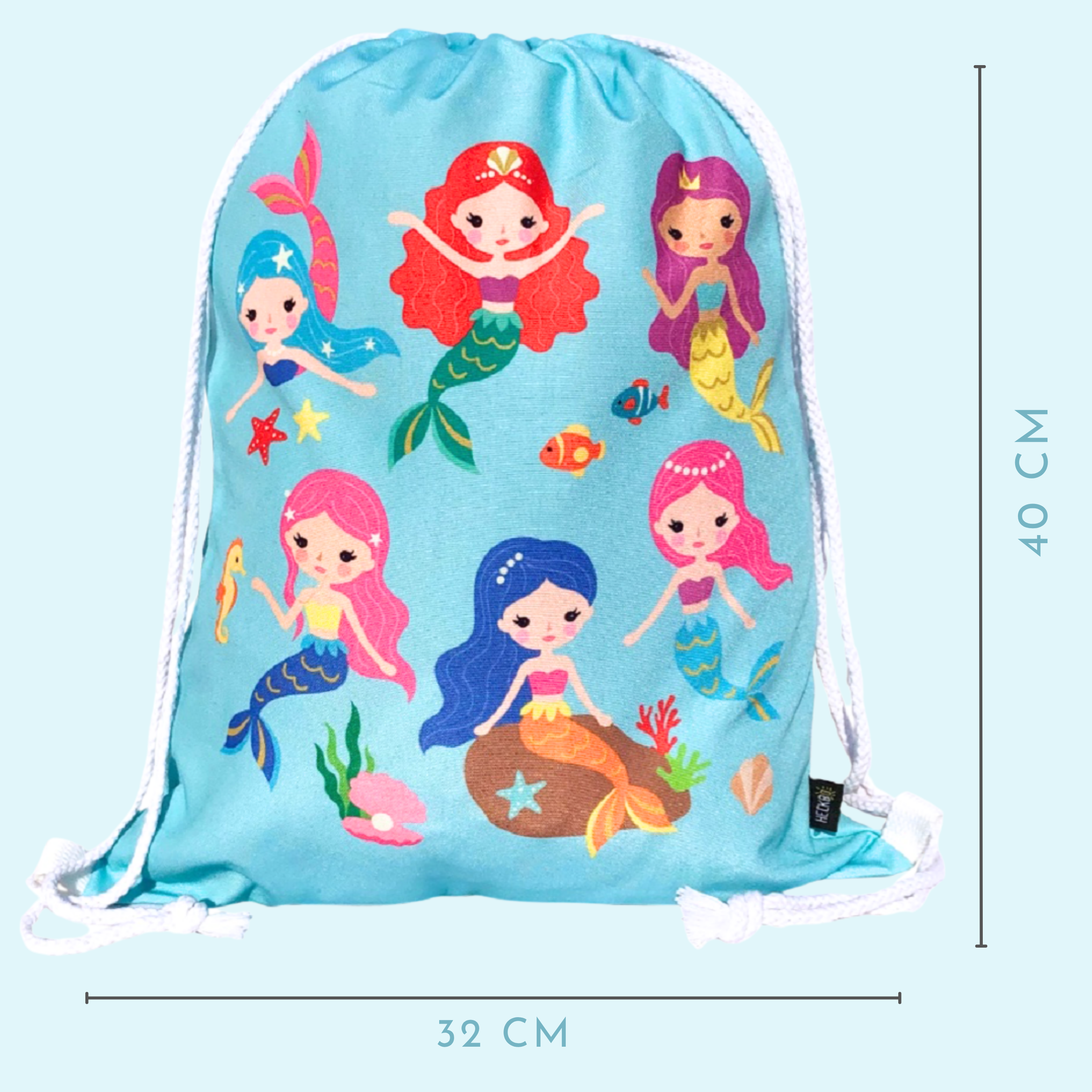 Turnbeutel Meerjungfrau türkis