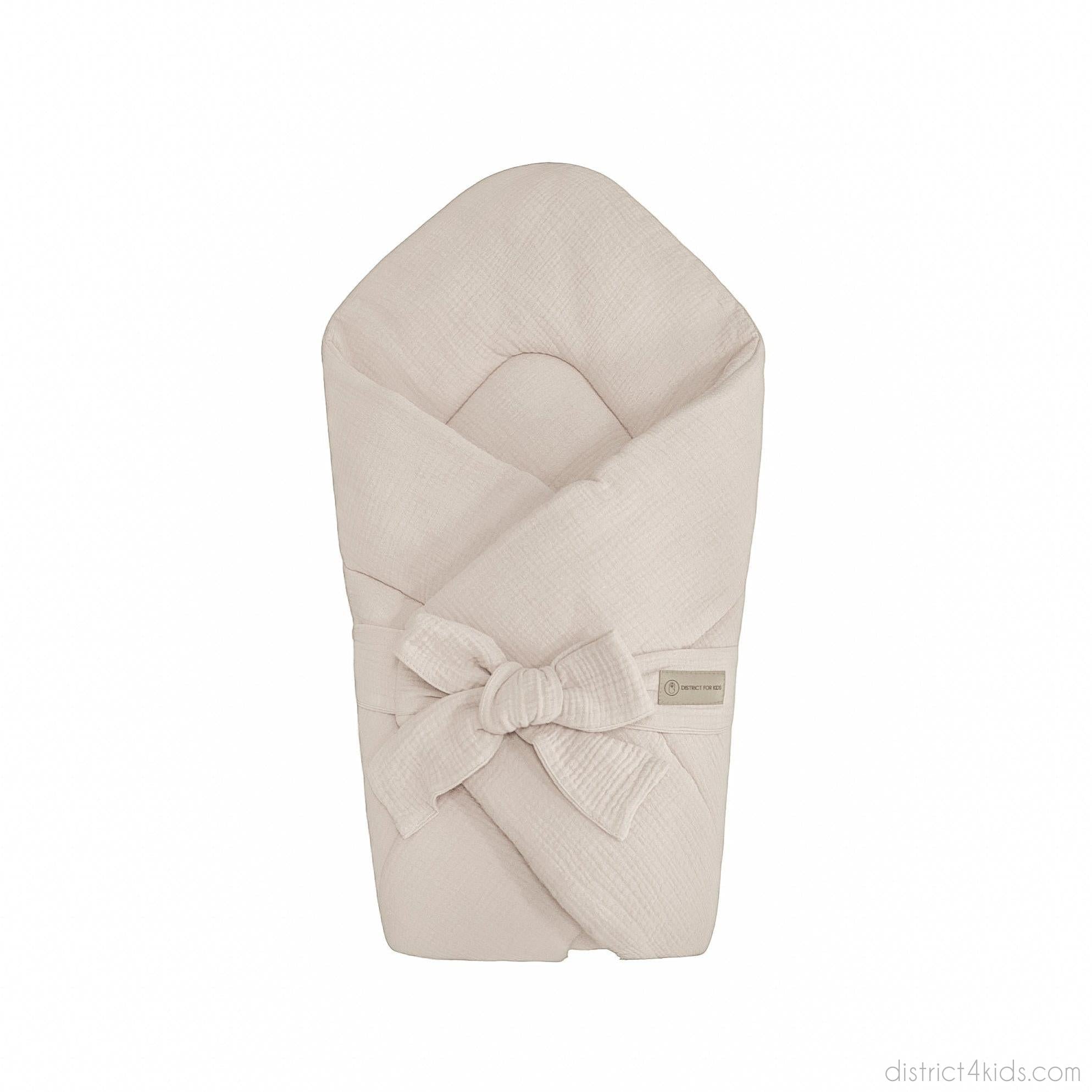 Babyhörnchen Musselin mit Schleife – Kuschelige Puckdecke & Einschlagdecke