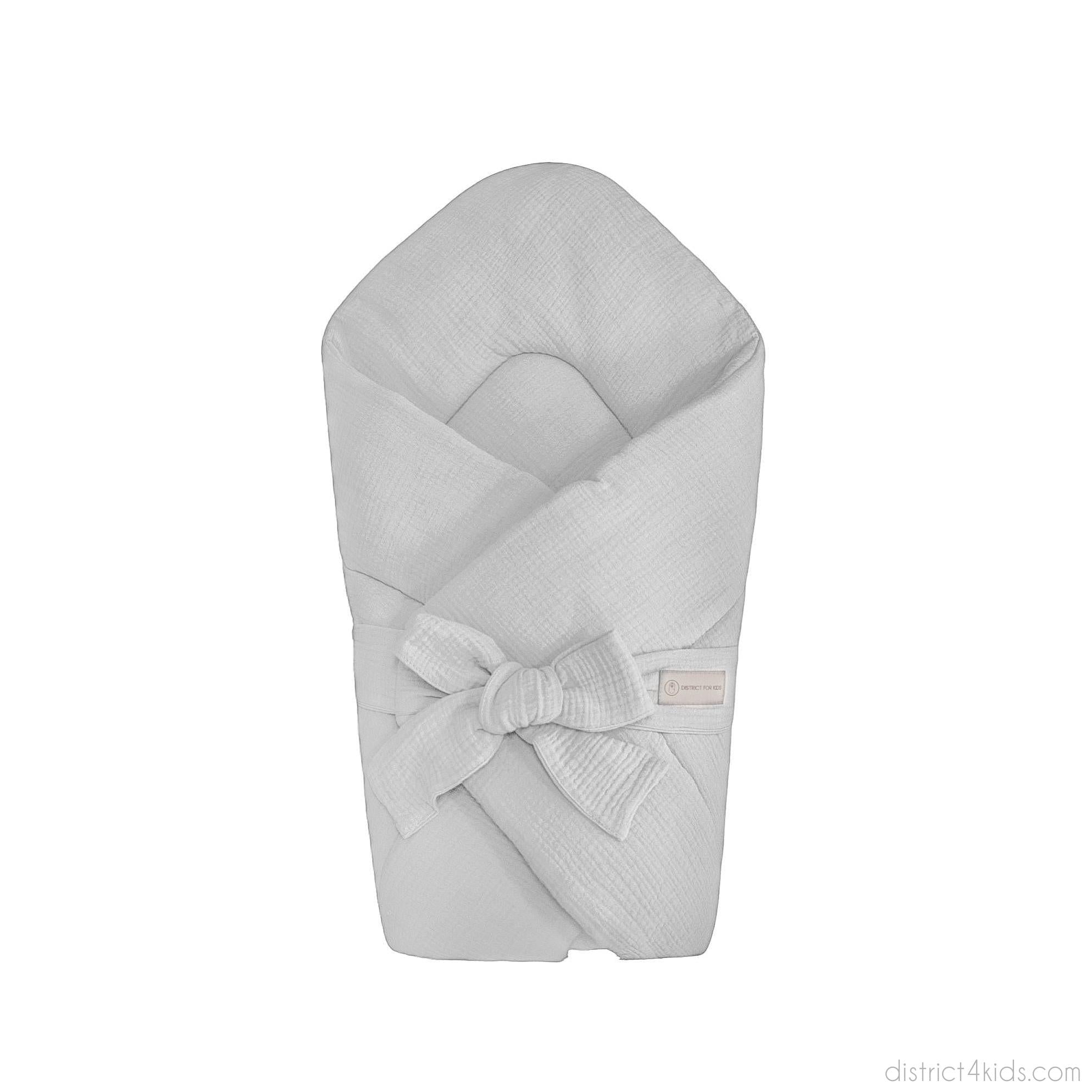 Babyhörnchen Musselin mit Schleife – Kuschelige Puckdecke & Einschlagdecke