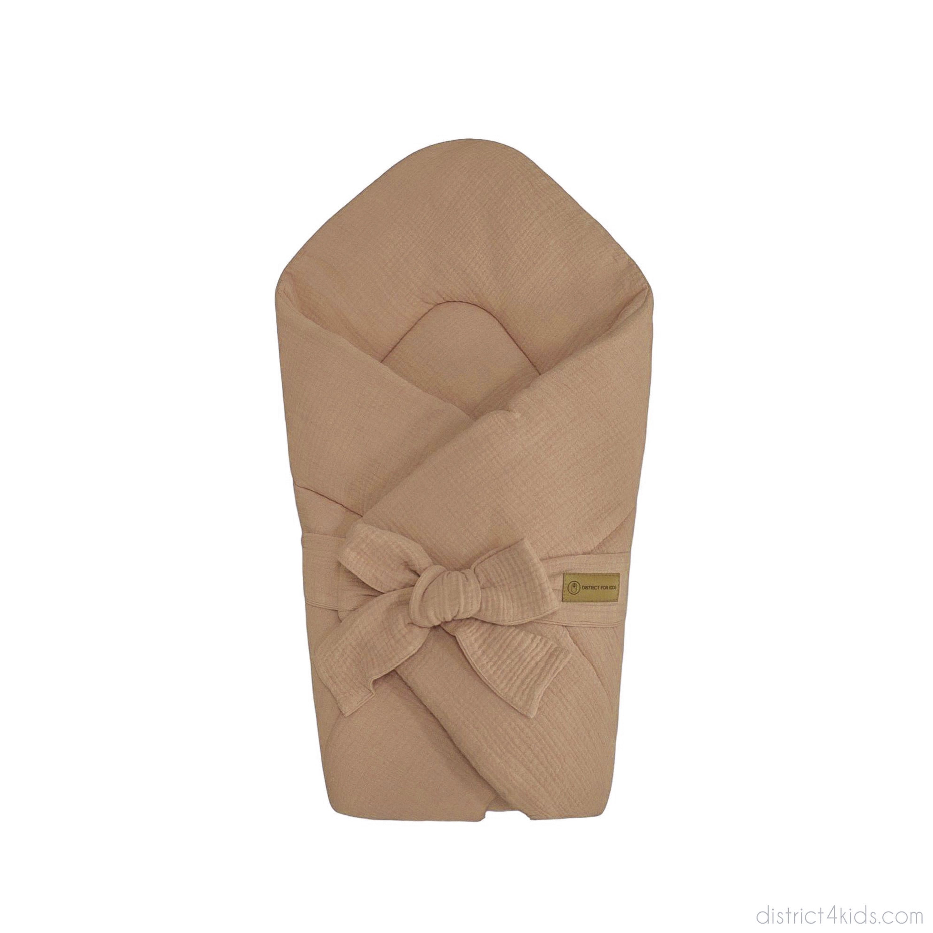 Babyhörnchen Musselin mit Schleife – Kuschelige Puckdecke & Einschlagdecke