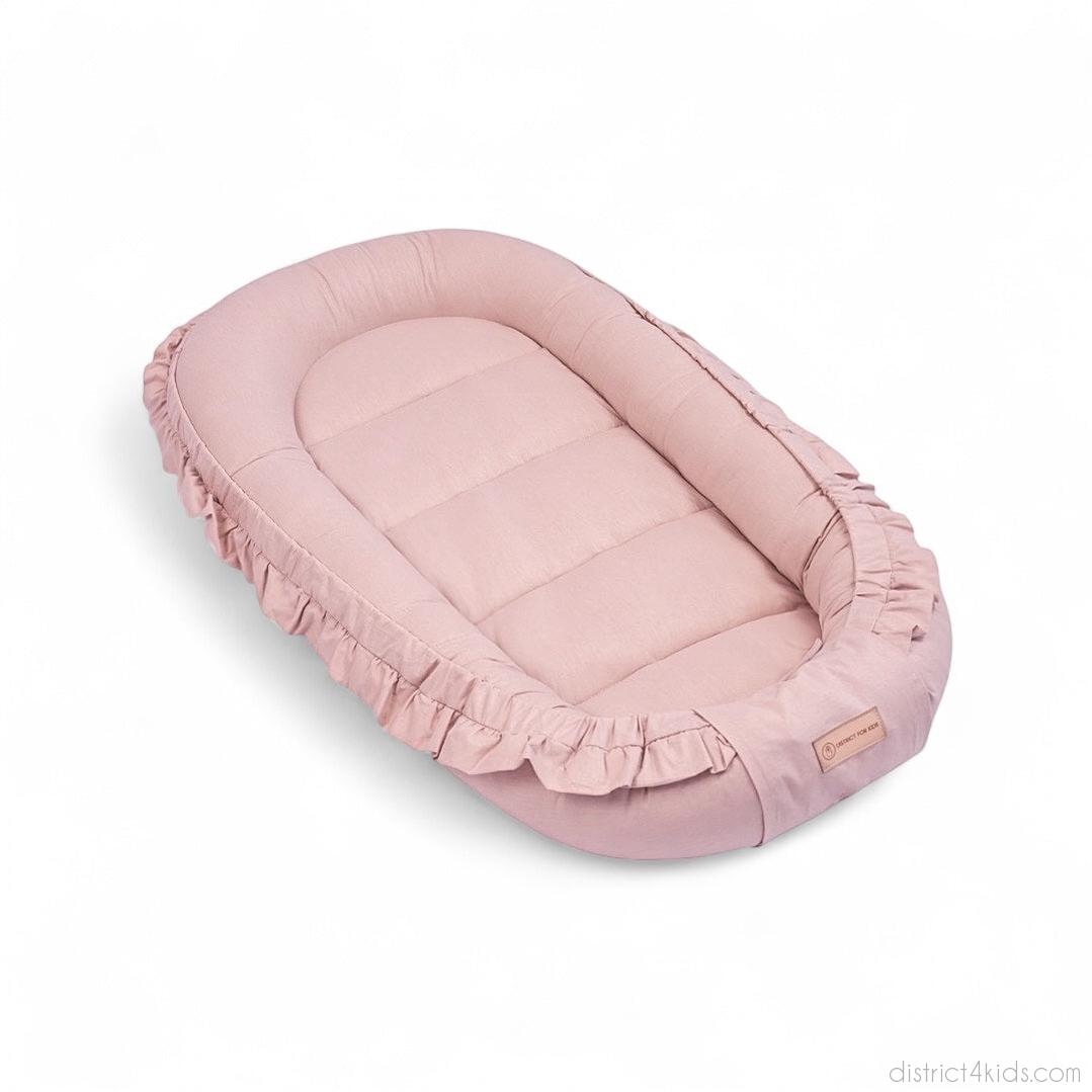 Babynestchen Baumwolle Rüschen – Verspielter mitwachsender Baby-Kokon