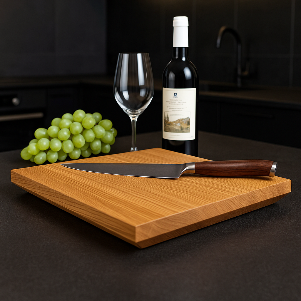 Schneidebrett aus massivem Eichenholz Schweizer Kante in Handarbeit