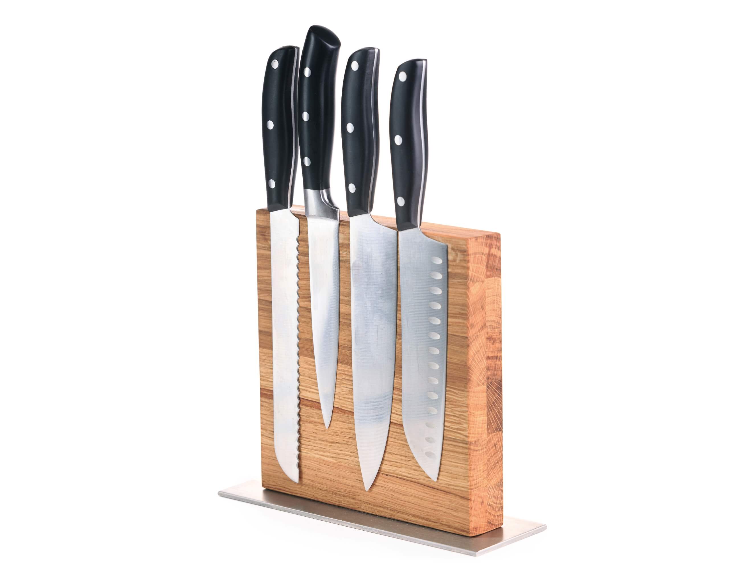 Magnetischer Messerblock aus Eichenholz in Handarbeit