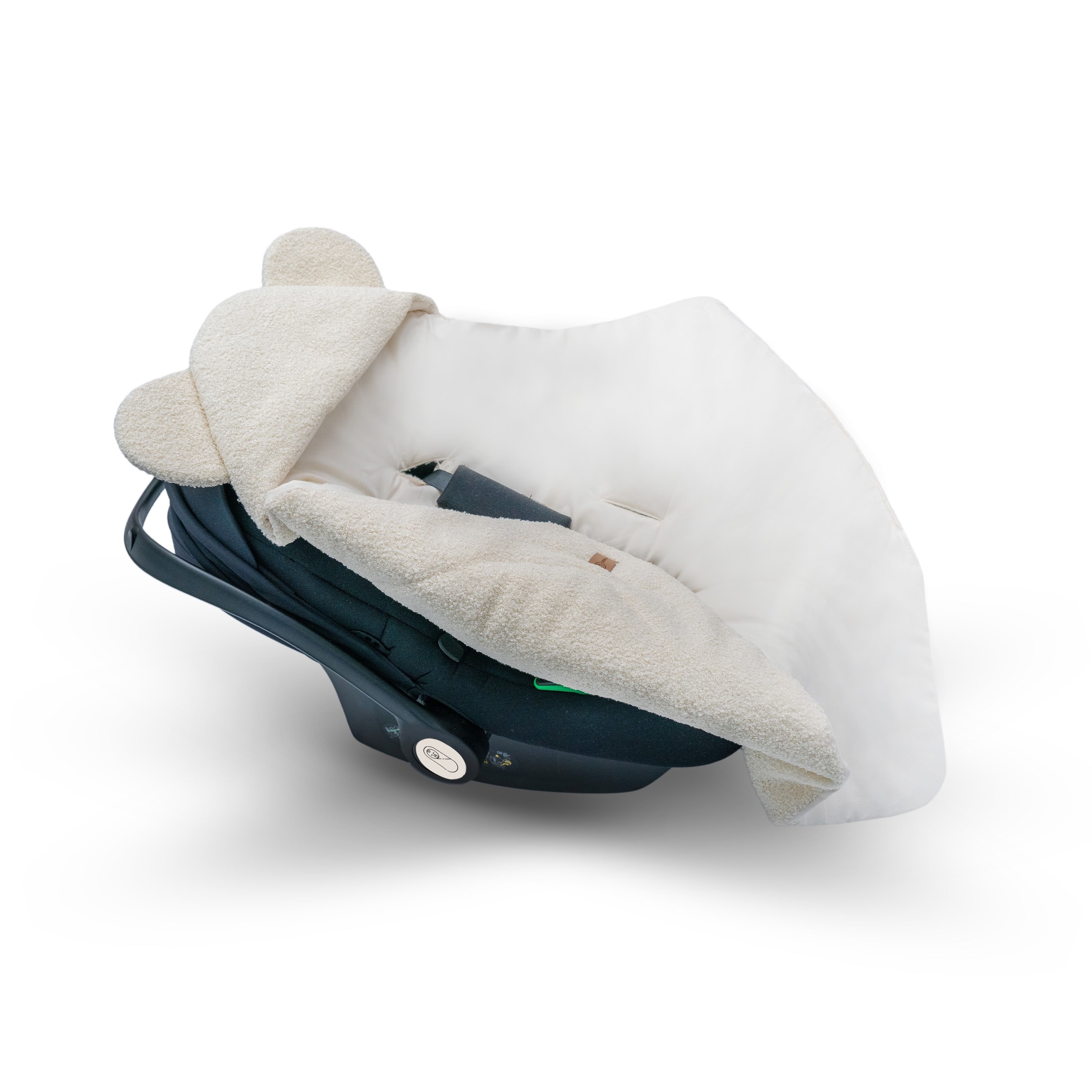 Einschlagdecke Teddystoff Boucle Teddyohren  – ideal für jede Autoschale
