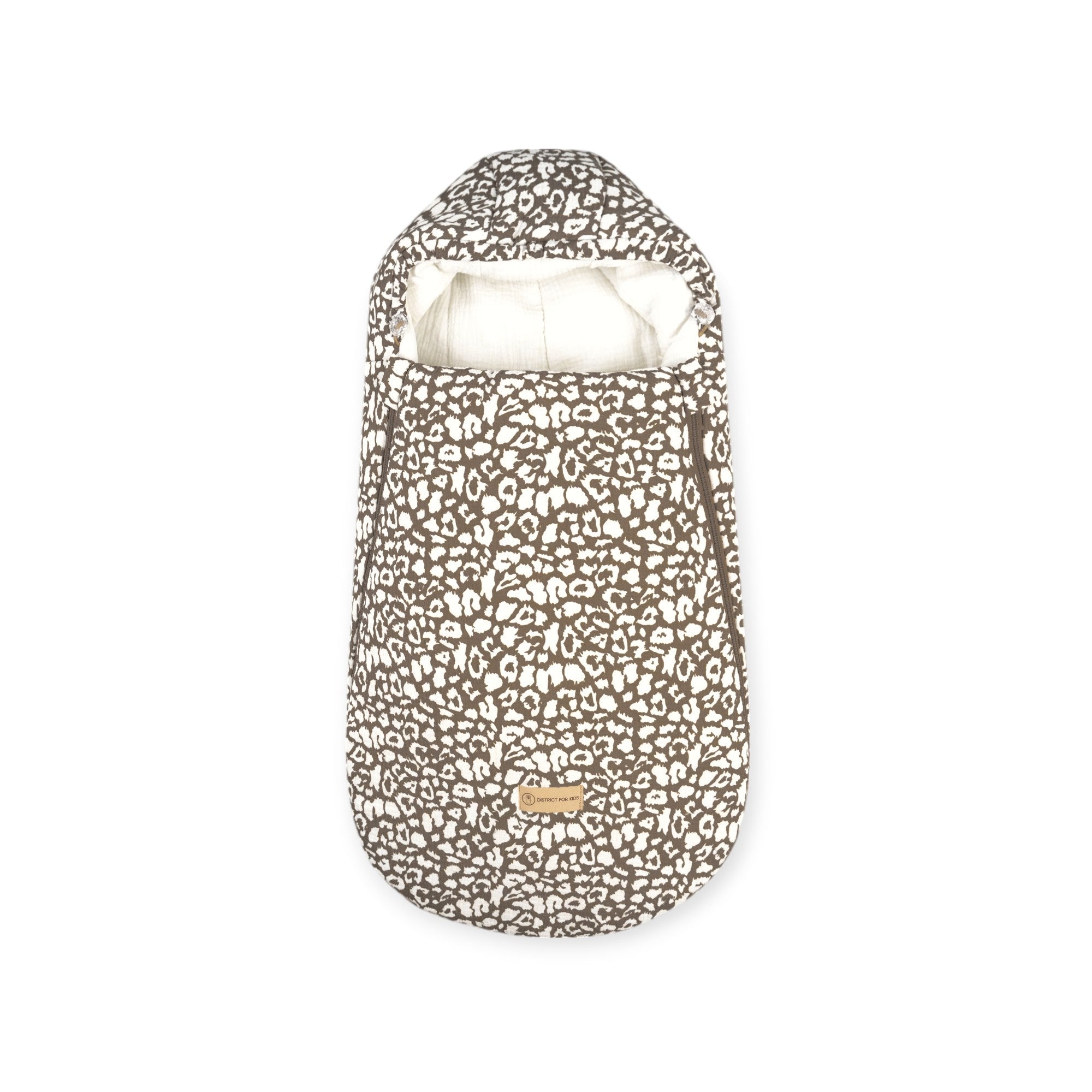 Winterußsack Musselin Leopard für Kinderwagen Autoschale