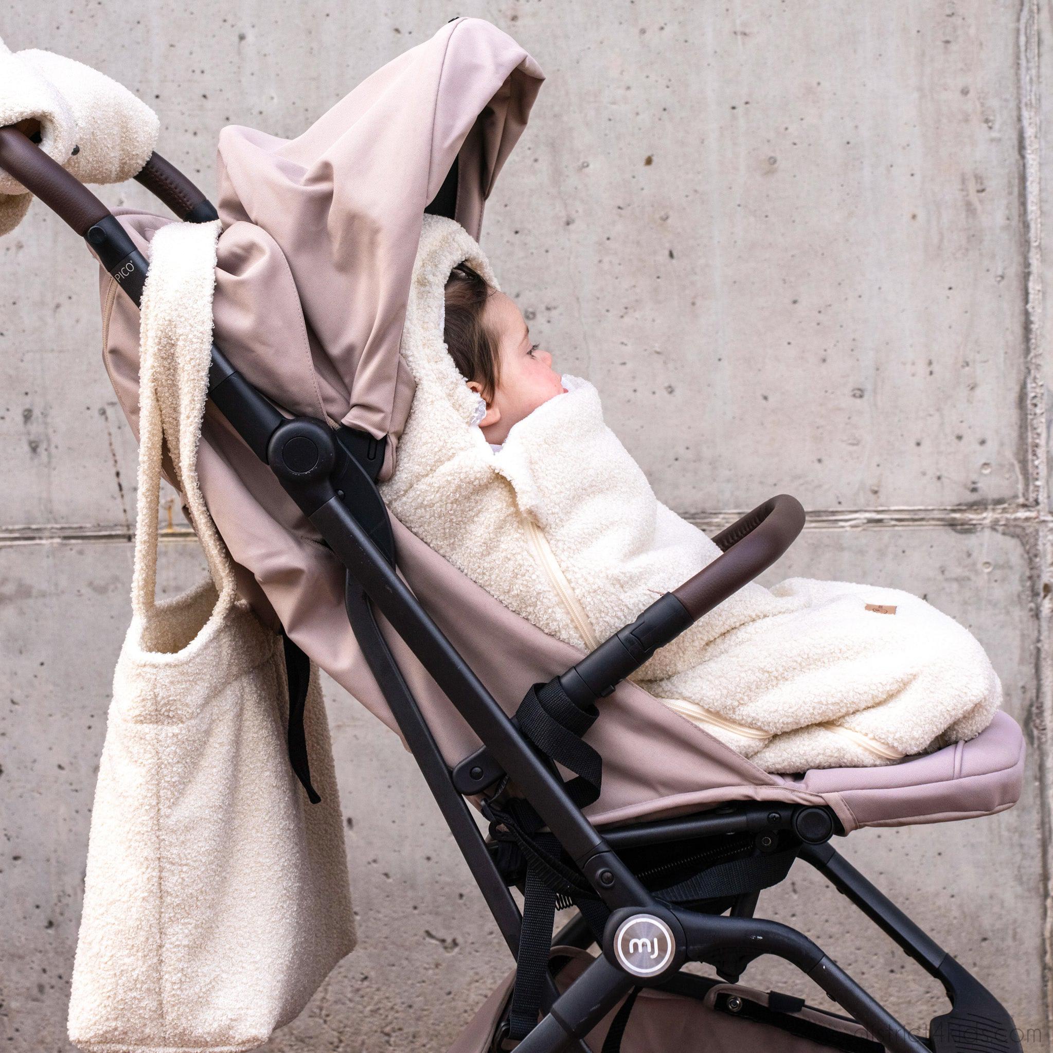 Winterfußsack Teddystoff Bouclé – für Kinderwagen & Autoschale