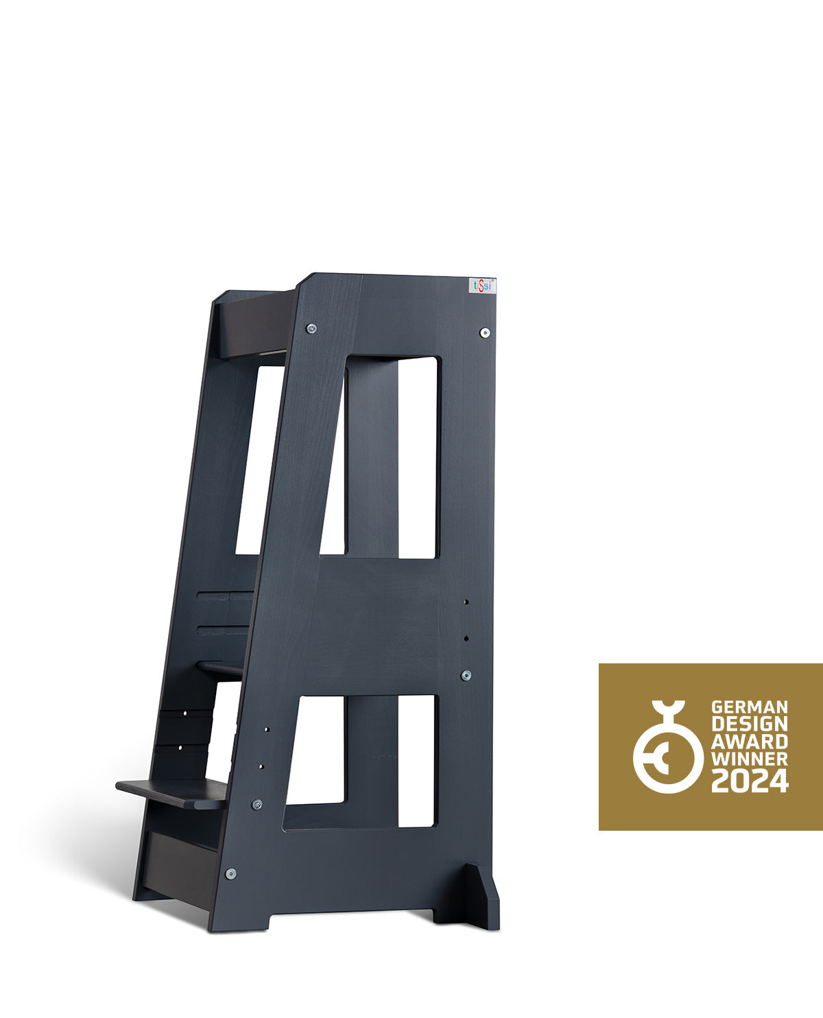 Lernturm Felix - Learning tower Holz naturgrau | tiSsi® by Schmatzepuffer® "gratis personalisierbar"