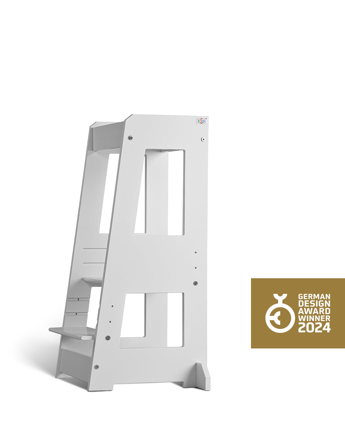 Lernturm Felix - Learning tower - Holz weiß | tiSsi® by Schmatzepuffer® "gratis personalisierbar"