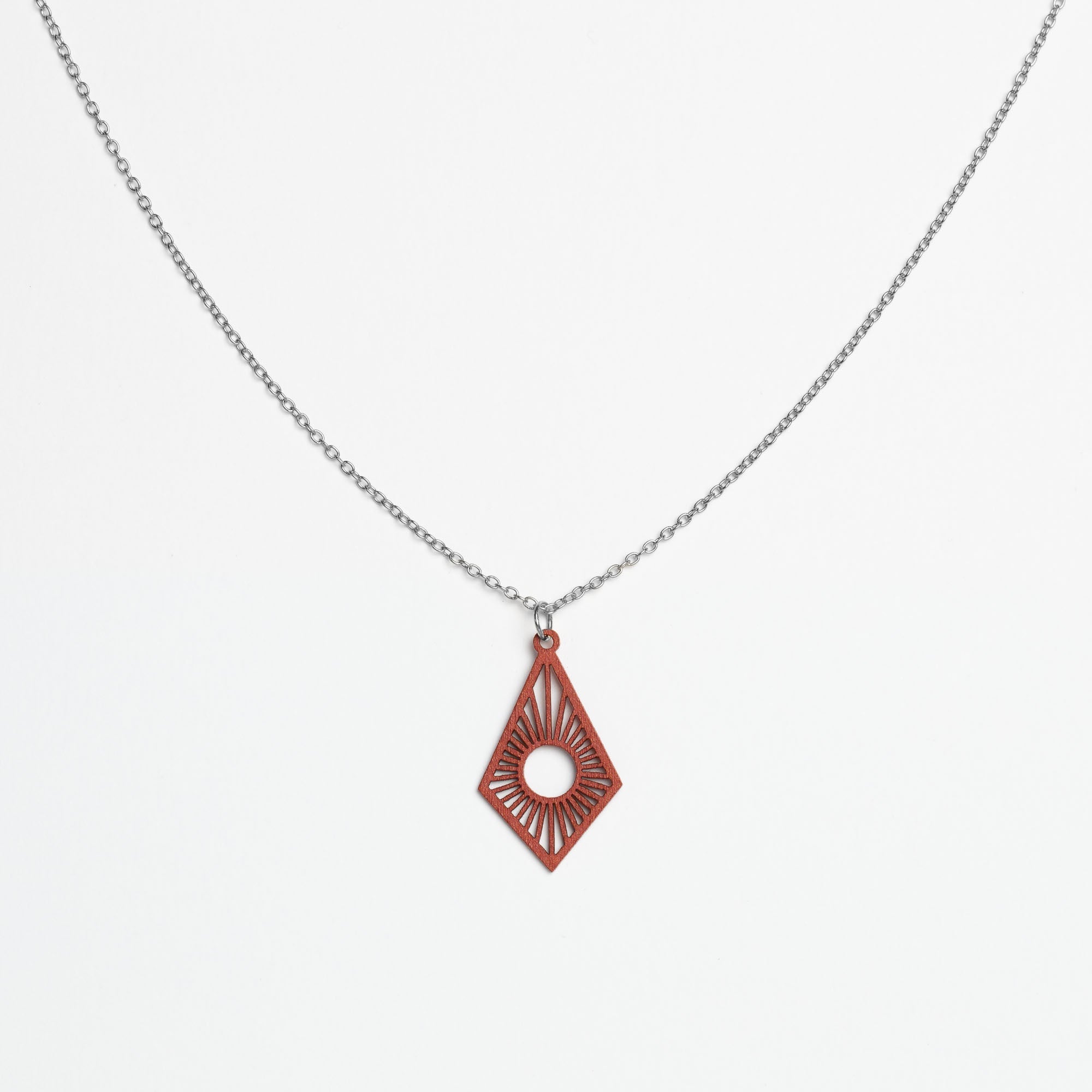 Halskette mit Holzanhänger - 'Sunrise'