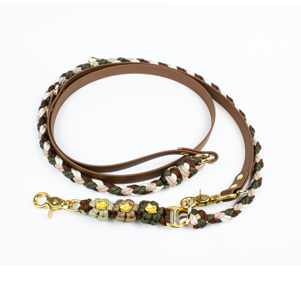Hundeleine Tierluxe Blumen Biothane Paracord