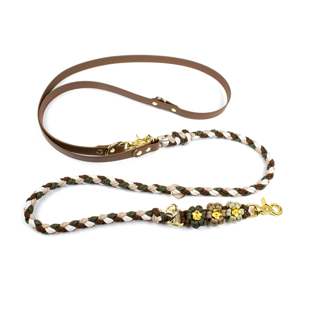 Hundeleine Tierluxe Blumen Biothane Paracord