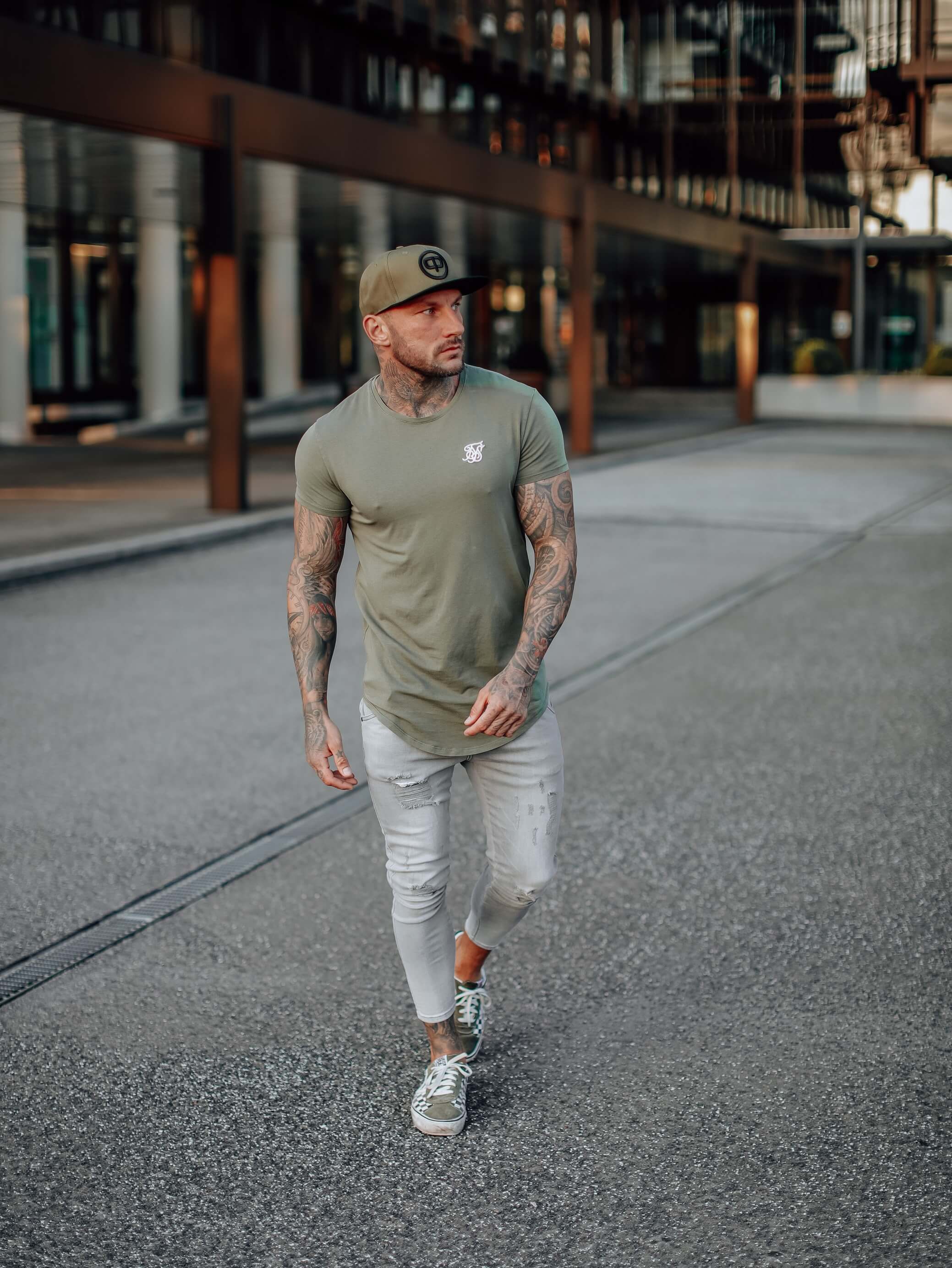 Snapback Cap - Khaki on Black