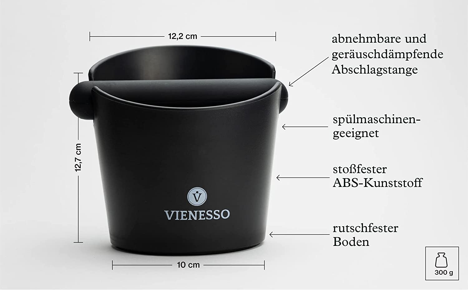 Abschlagbox zum Kaffeesatz abschlagen - Abschlagbehälter mit abnehmbarer Aklopfstange