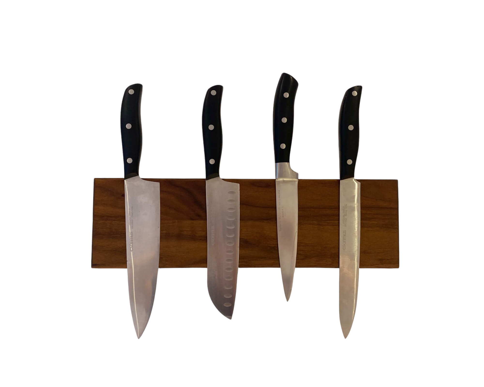 Magnetische Messerleiste aus Nussbaum in Handarbeit