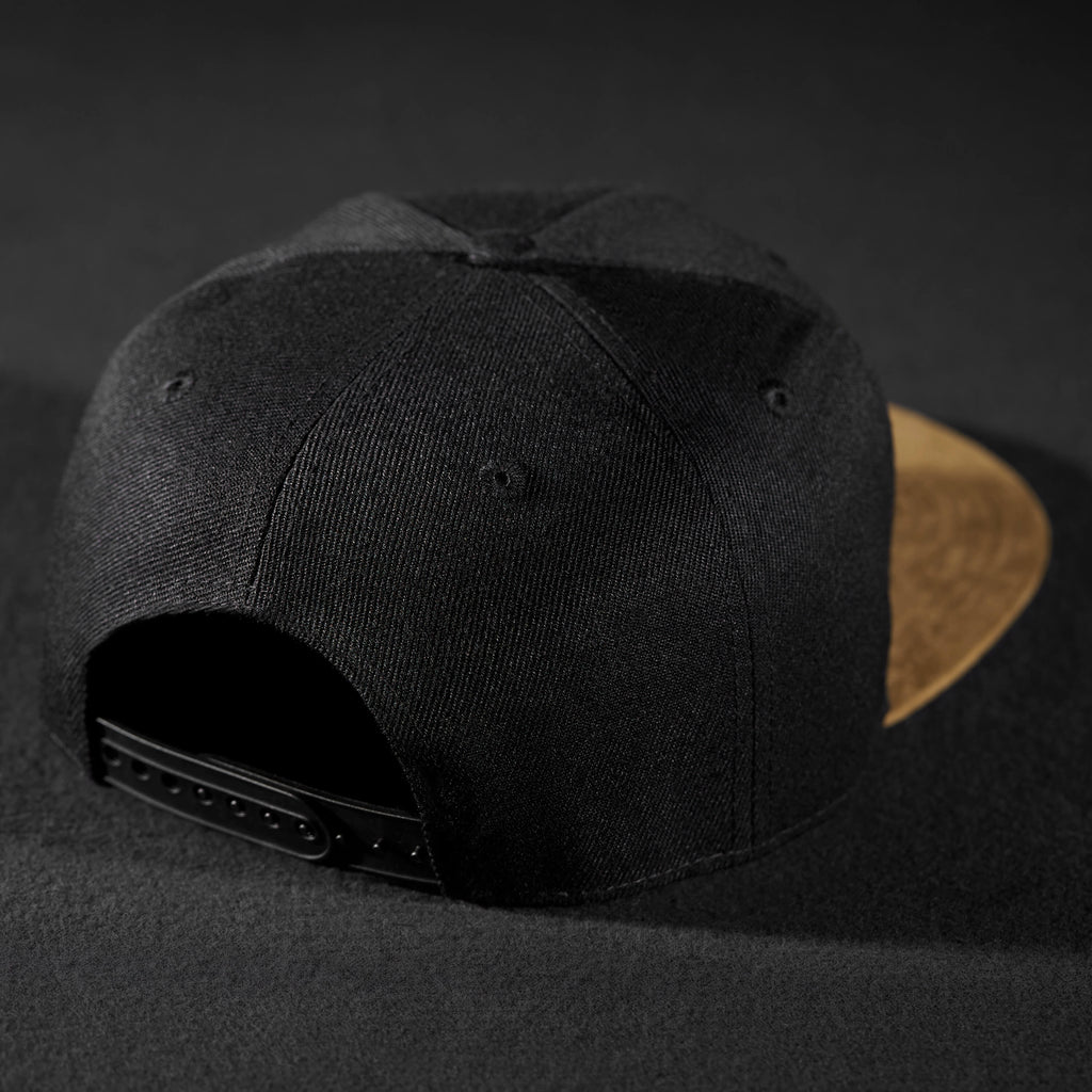 Snapback Cap - Black & Suede
