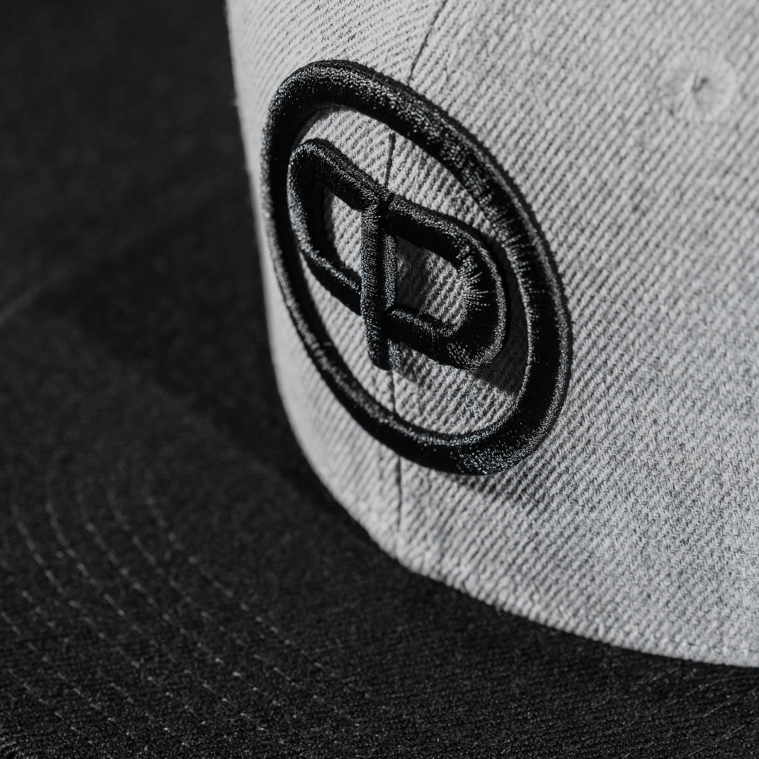 Snapback Cap - Grey on Black
