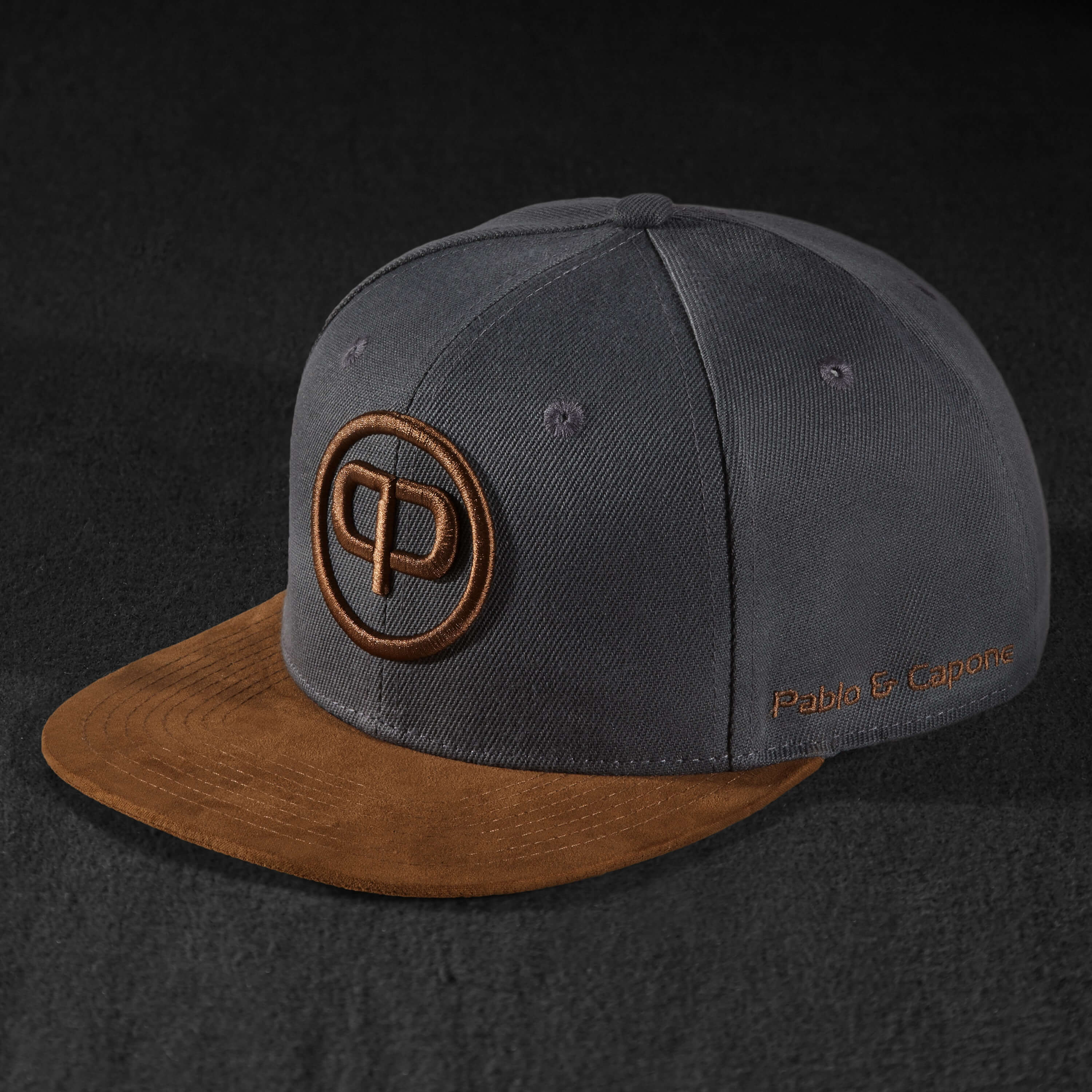 Snapback Cap - Anthracite & Suede