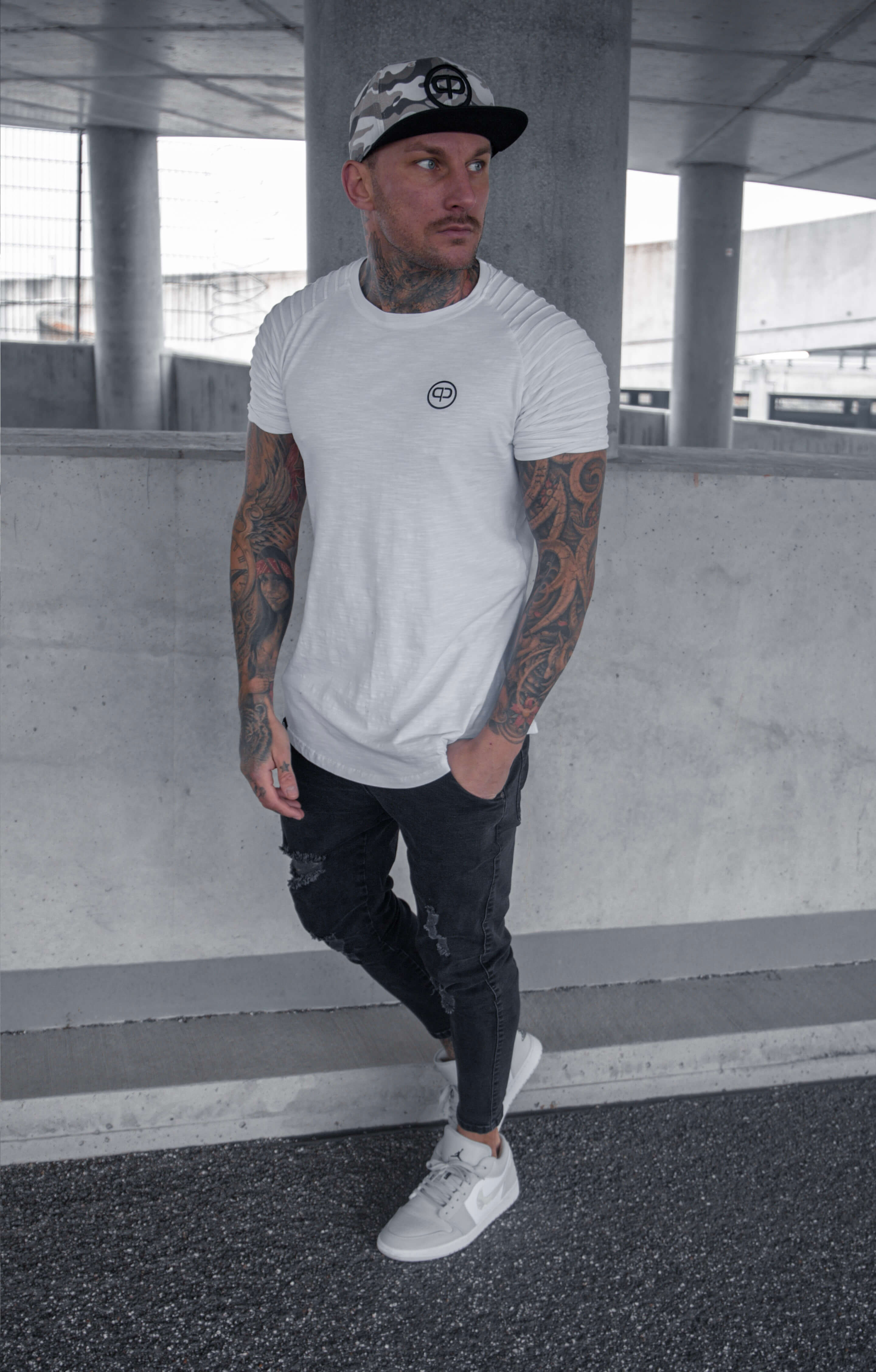 Snapback Cap - Desert Camo & Black