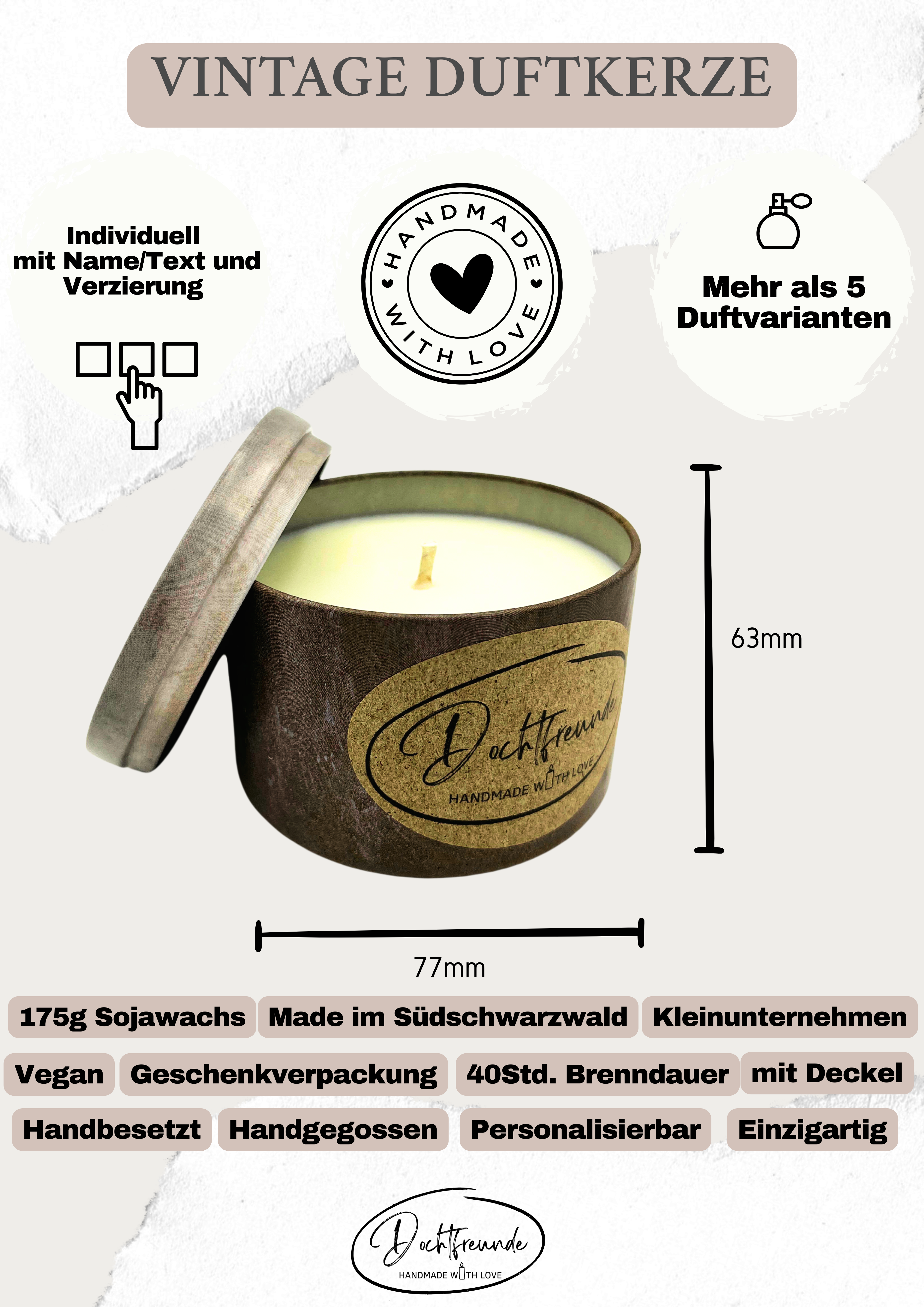 Sternzeichen Wassermann Duftkerze - Handgemachte Sojawachs-Kerze - Personalisiertes Astrologie-Geschenk