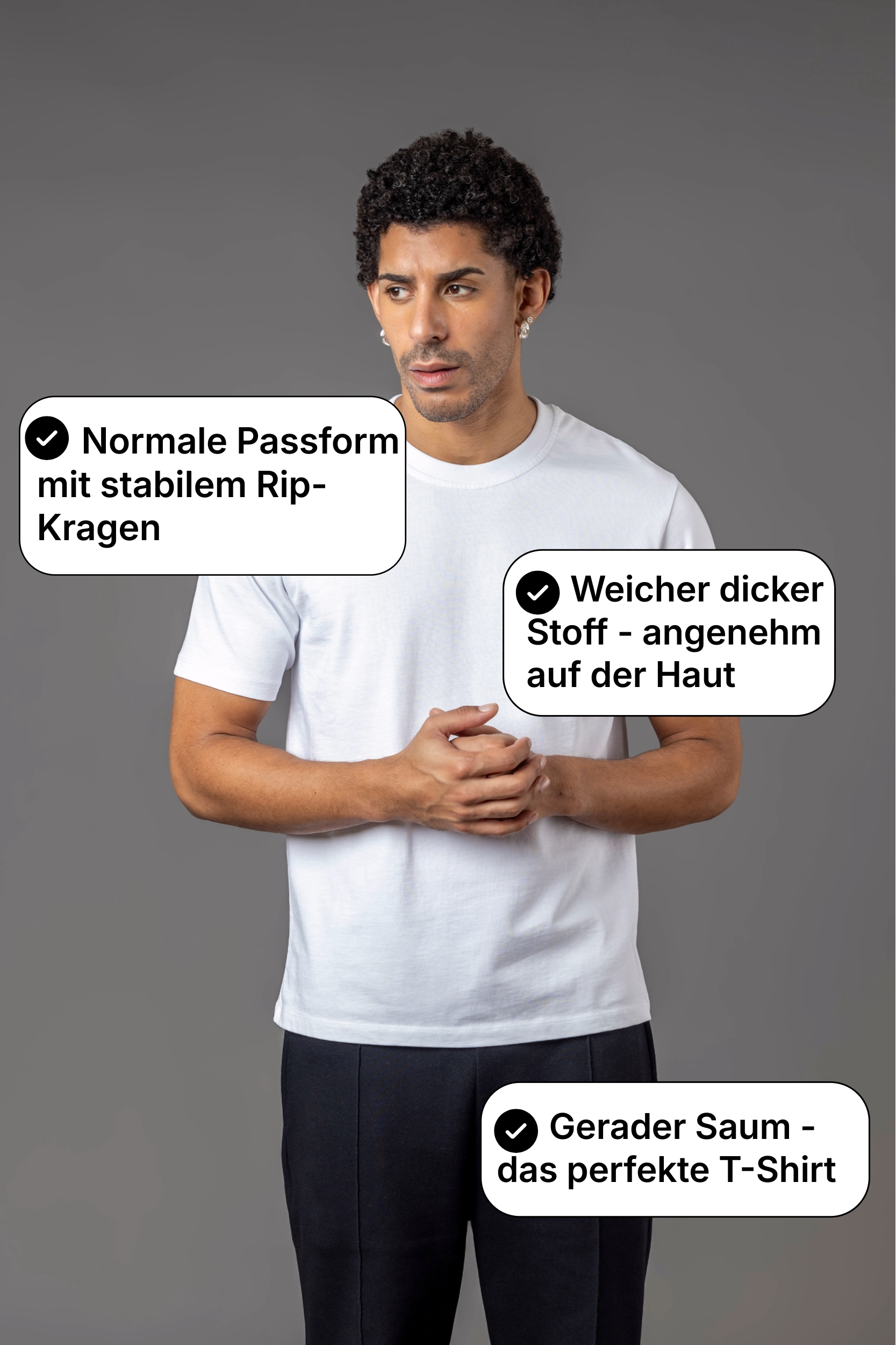 BASIC T-SHIRT GERADER SAUM T20