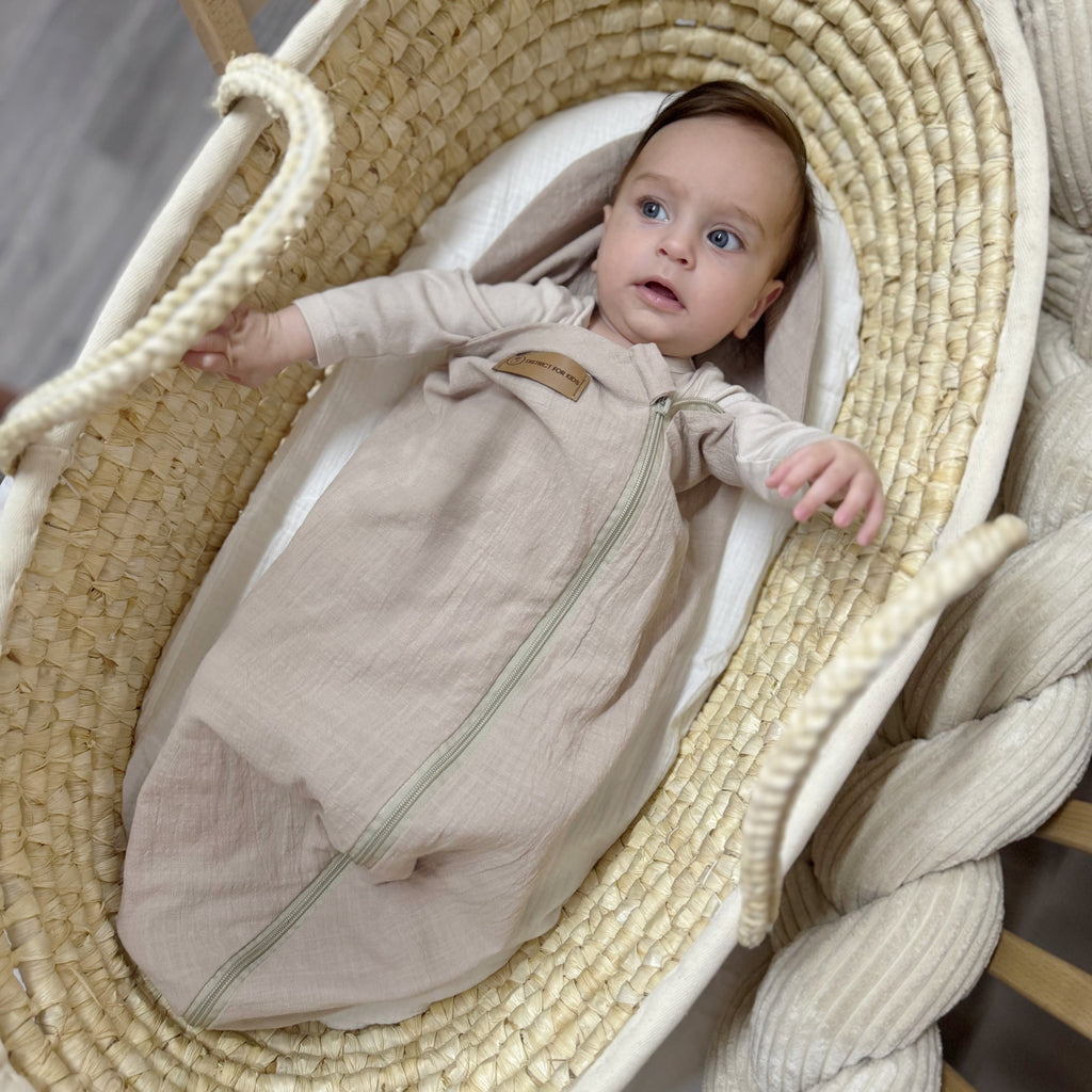 Pucksack Leinen mitwachsend - Atmungsaktiver Babyschlafsack