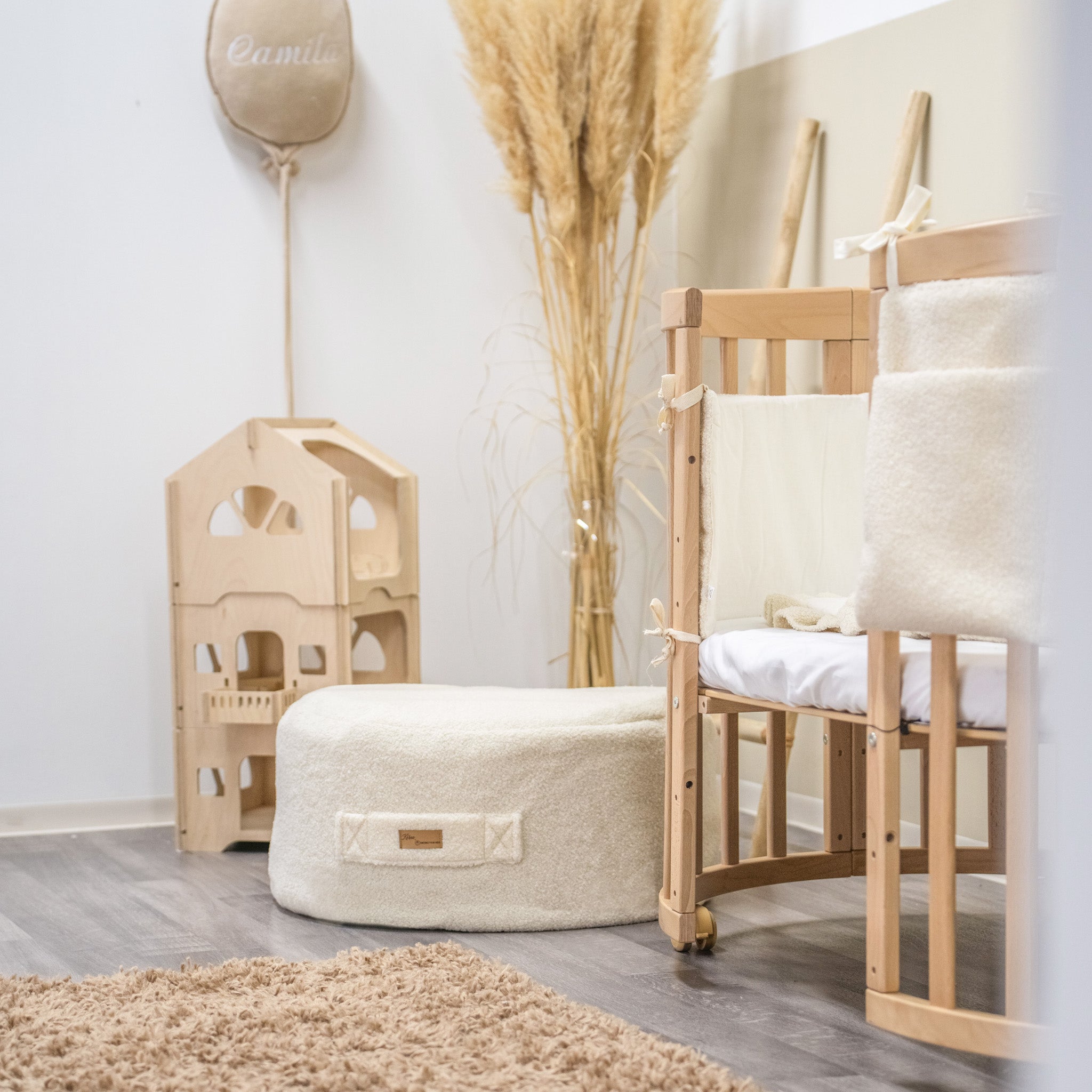 Sitzsack Boucle Teddy mit Stauraum | Hide and Seat by Kisu