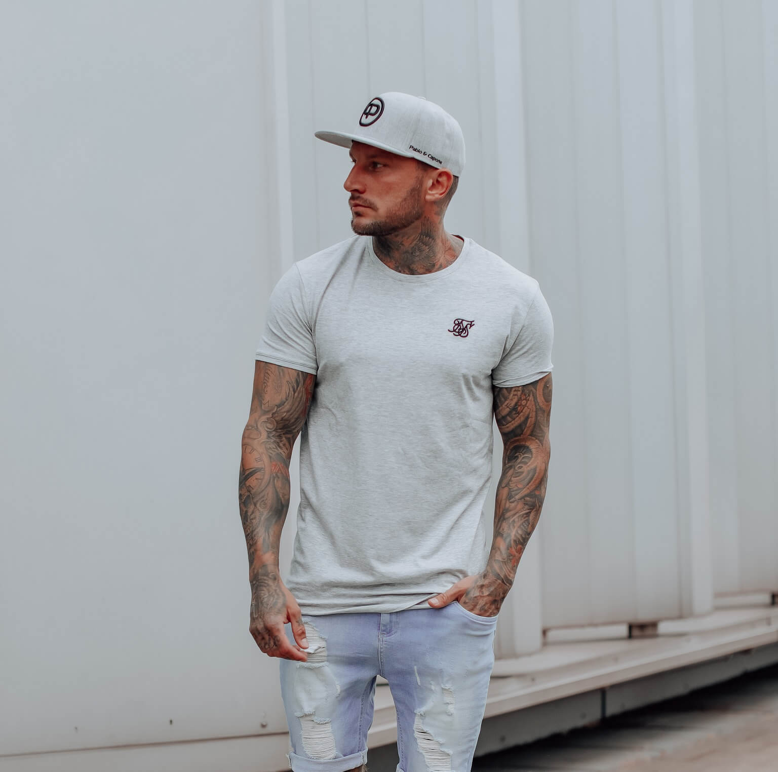 Snapback Cap - Grey & Black