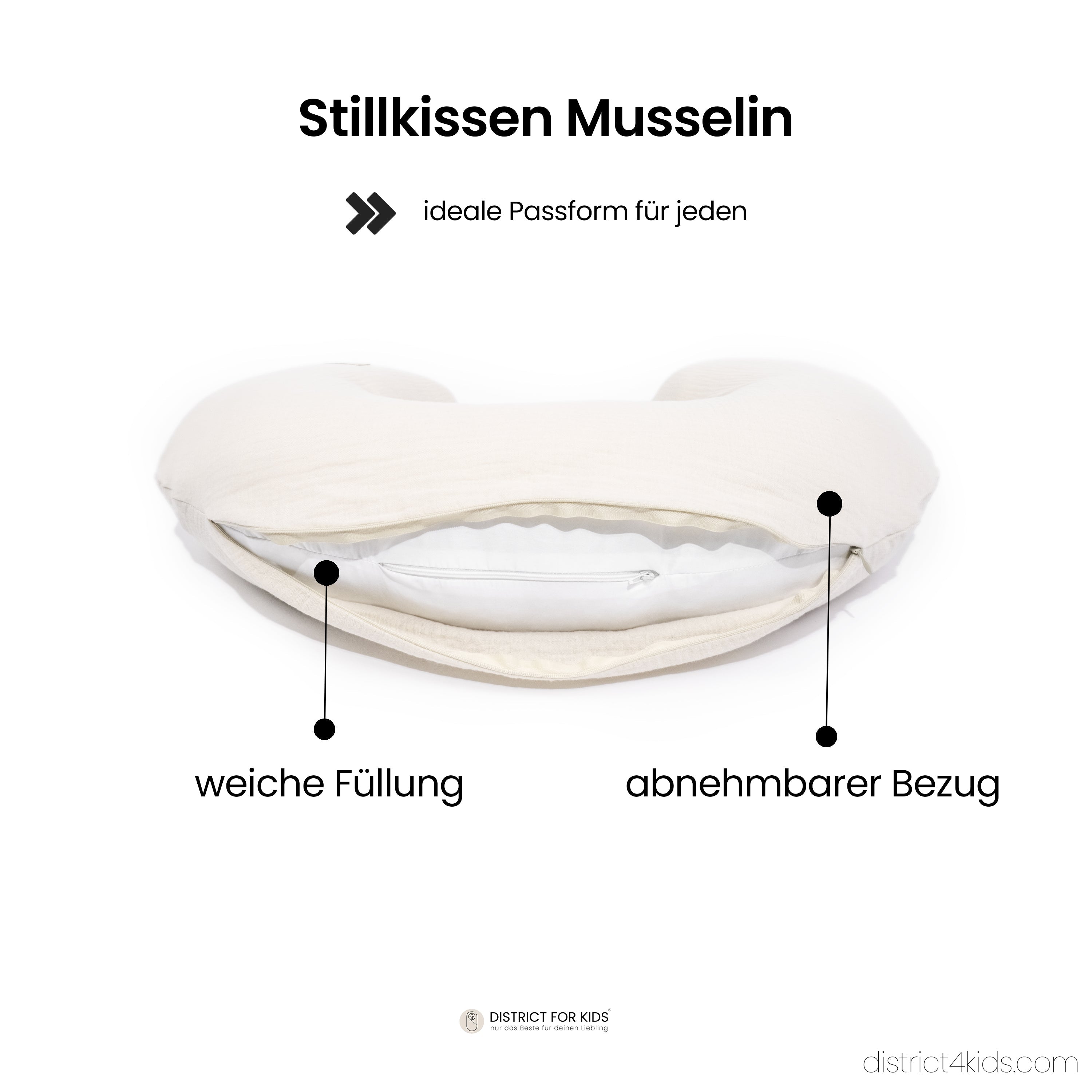Stillkissen-Ersatzbezug aus Musselin