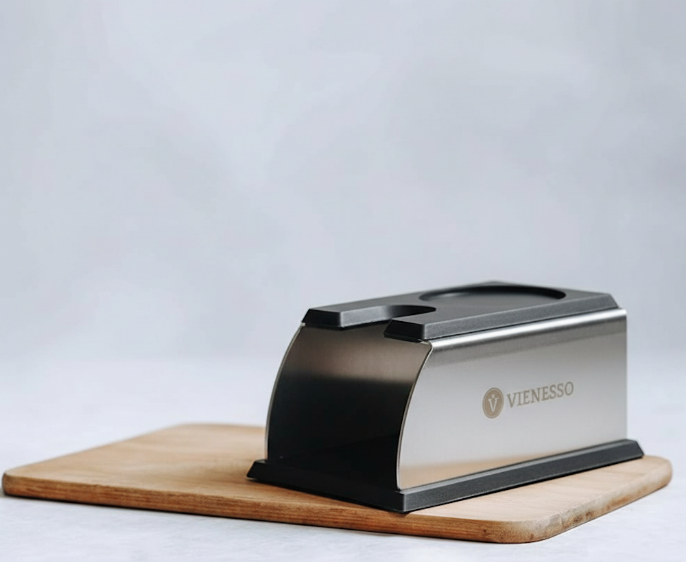 Tamperstation für den Siebträger - Andrückstation aus Edelstahl und Silikon