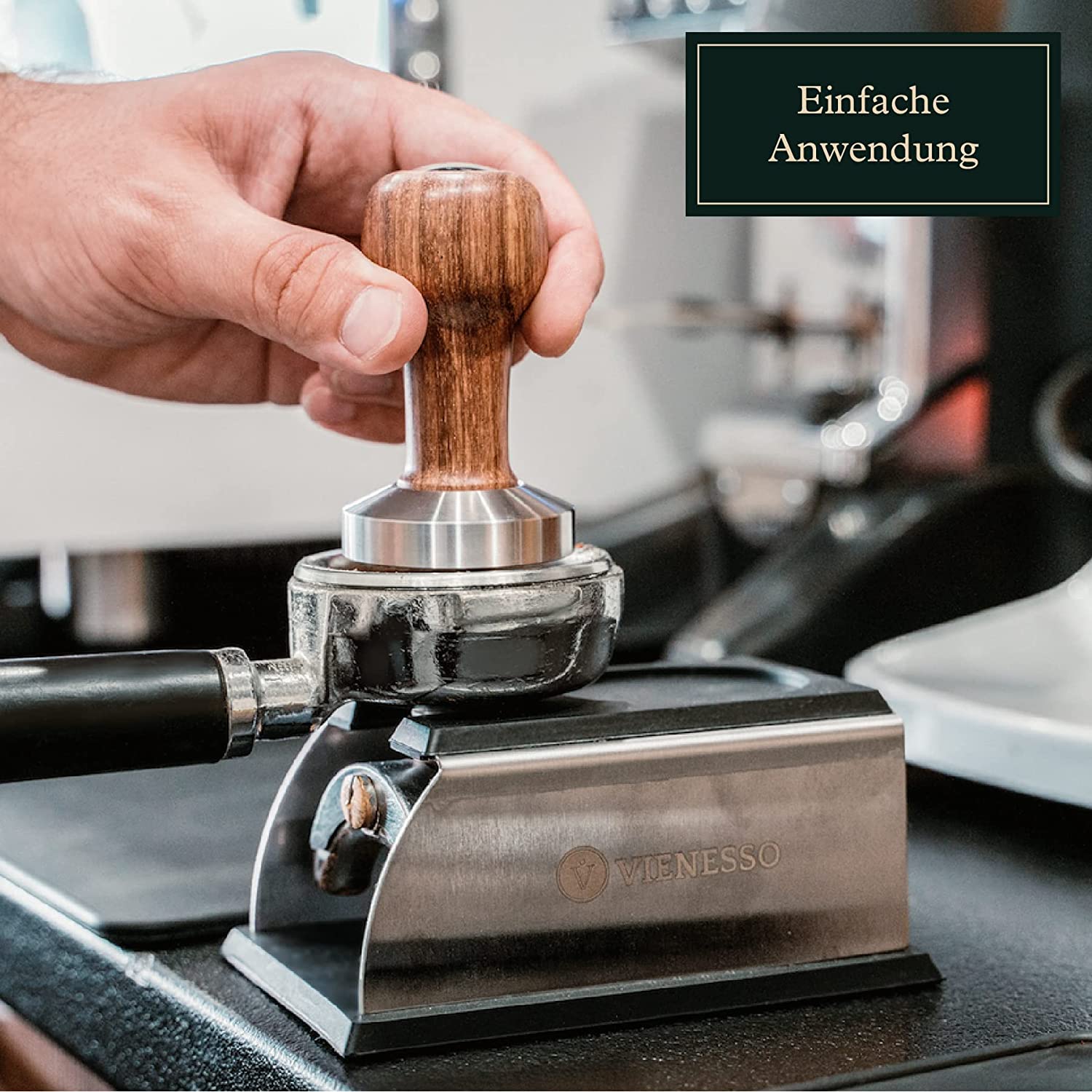 Tamperstation für den Siebträger - Andrückstation aus Edelstahl und Silikon