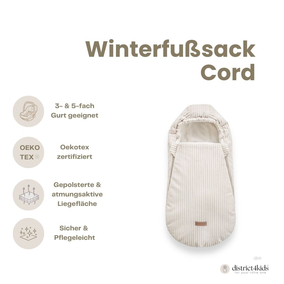 Winterfußsack Cord – warm & stylisch für Kinderwagen & Autoschale