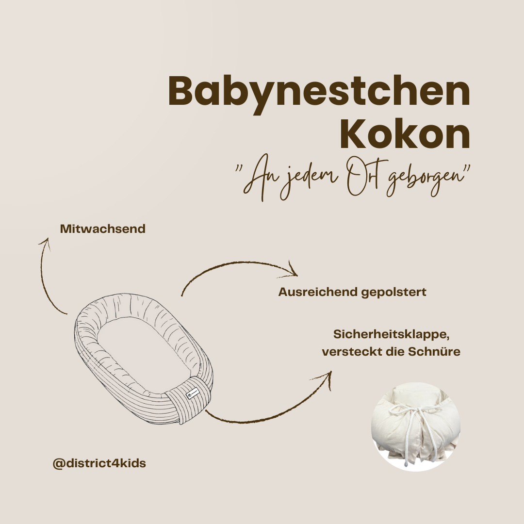 Babynestchen Teddystoff-Boucle – mitwachsender Baby-Kokon