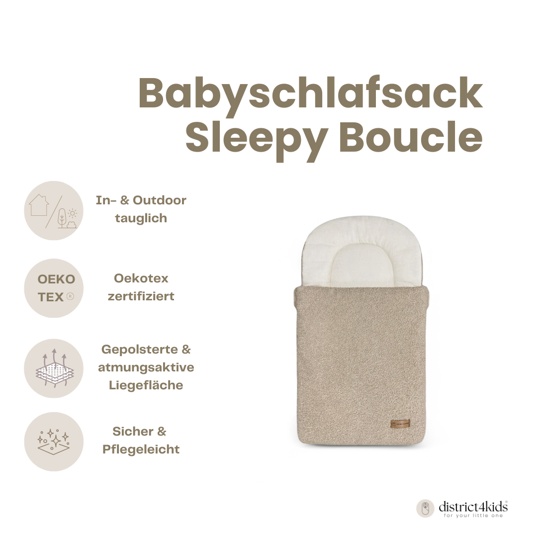 Babyschlafsack Sleepy Teddystoff Boucle - kuscheliger Ganzjahresschlafsack