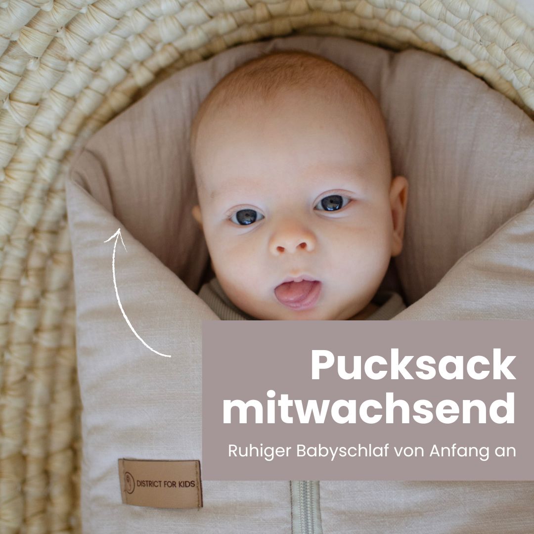Pucksack Leinen mitwachsend - Atmungsaktiver Babyschlafsack