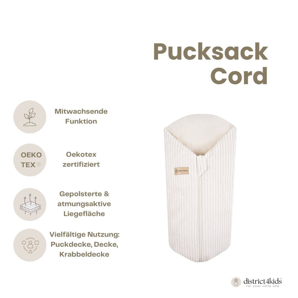 Pucksack Cord mitwachsend - Wärmender Ganzjahres Babyschlafsack