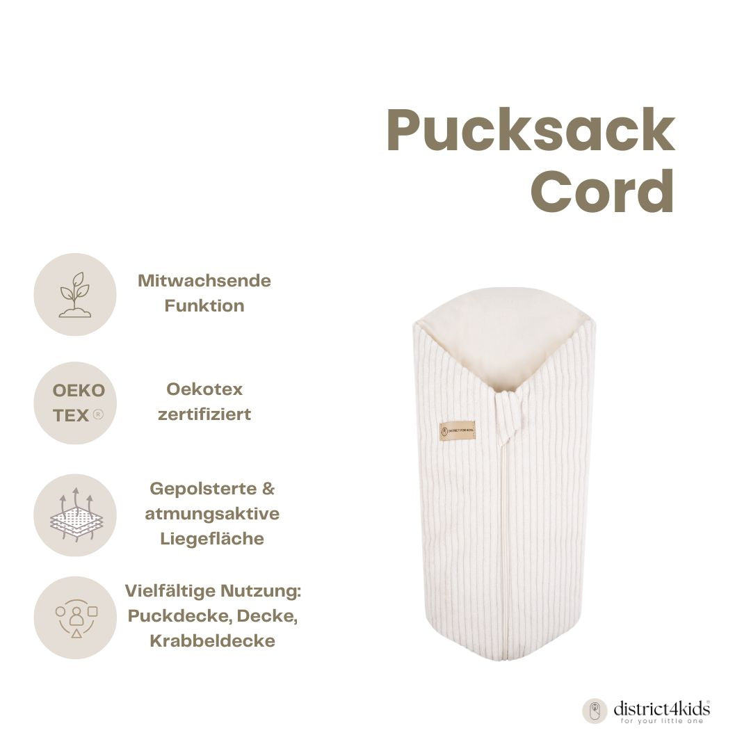 Pucksack Cord mitwachsend - Wärmender Ganzjahres Babyschlafsack