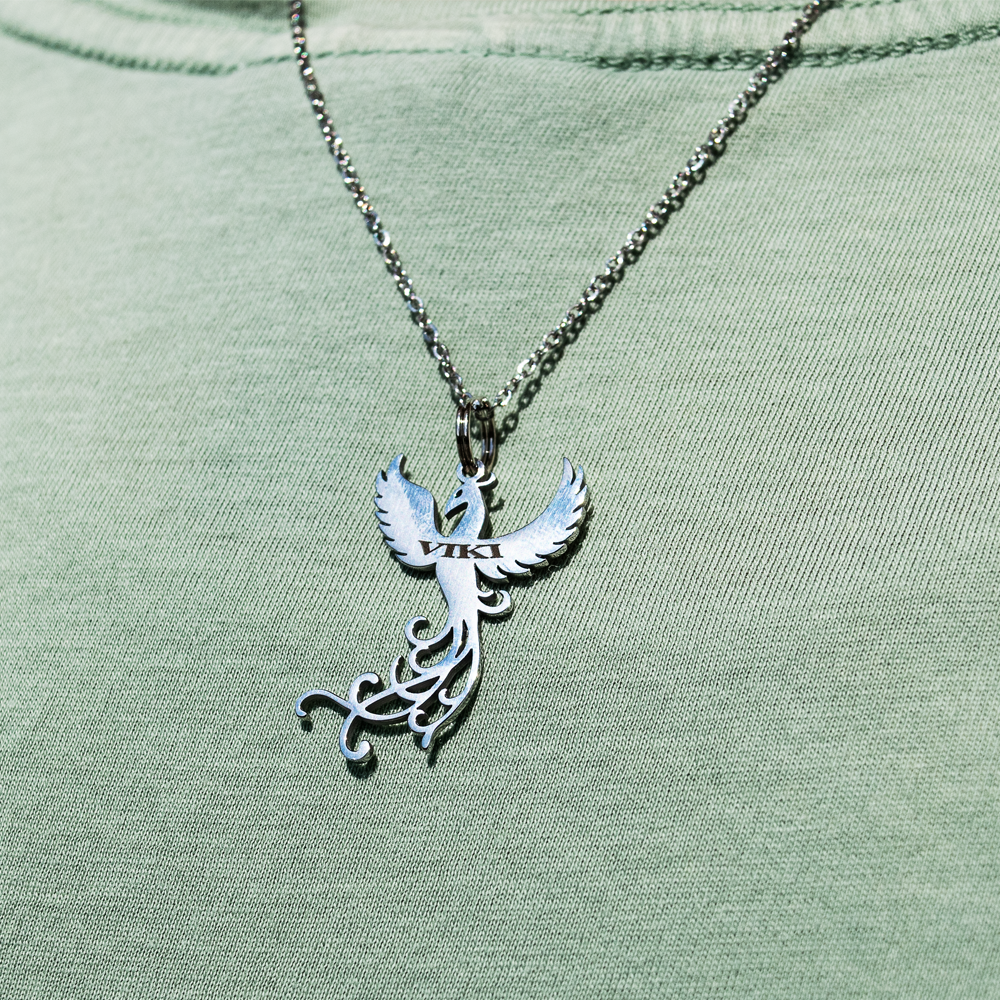 Schlüsselanhänger Phönix Tierluxe Edelstahl , personalisiert