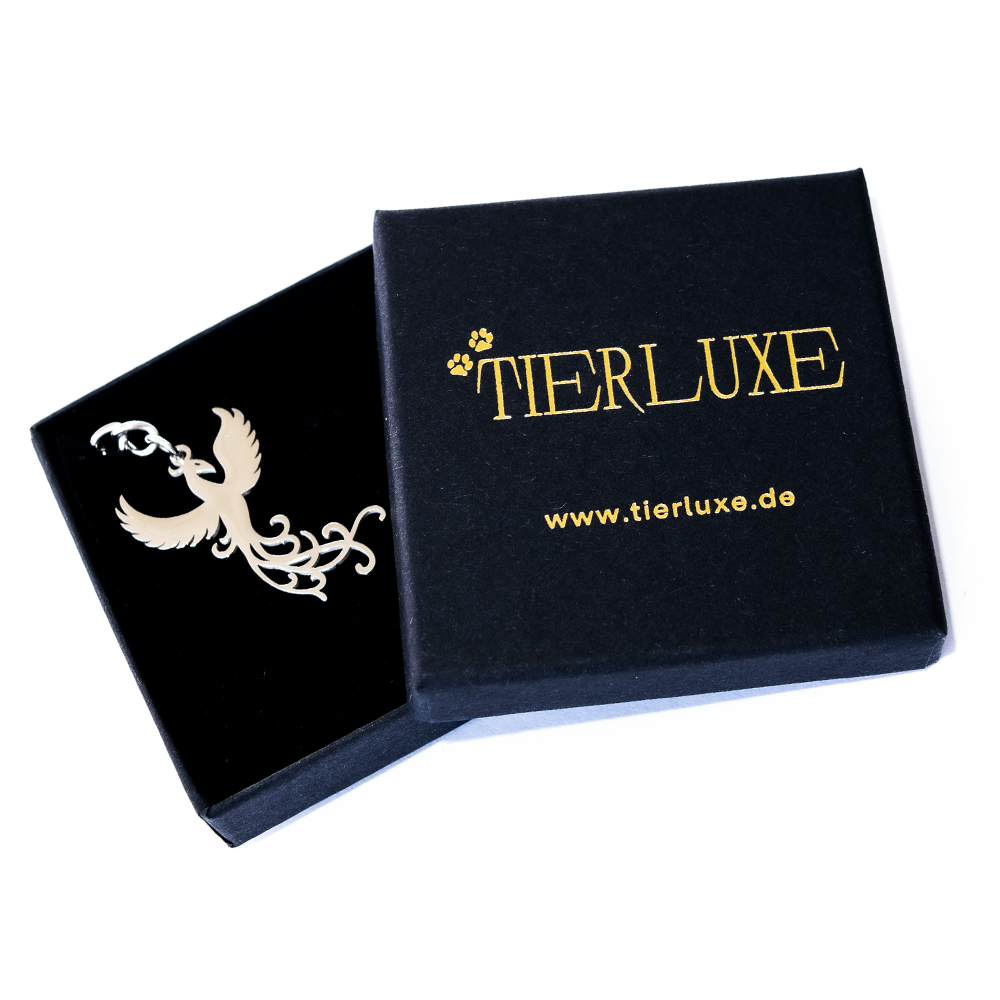 Schlüsselanhänger Phönix Tierluxe Edelstahl , personalisiert