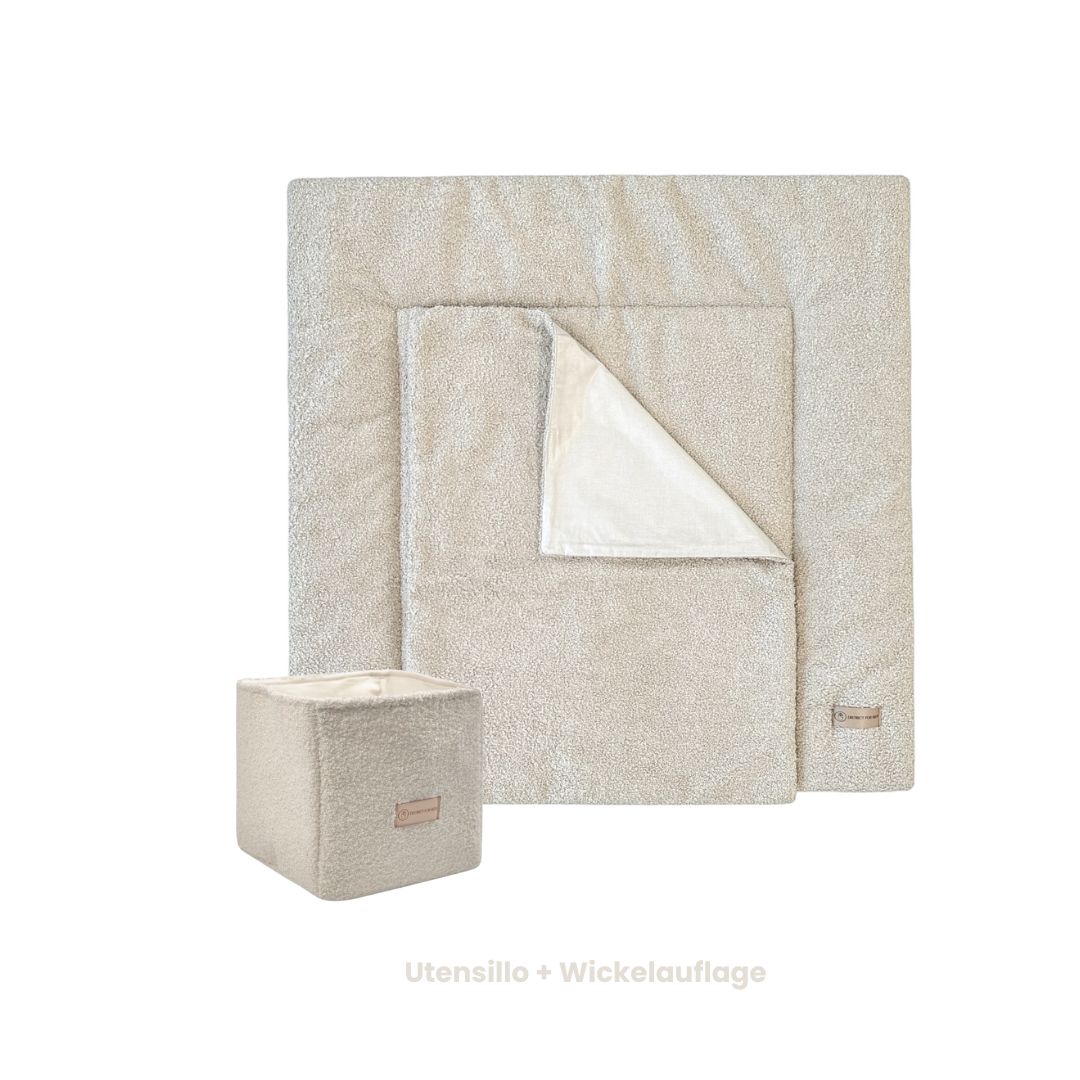 Wickelauflage Teddy Boucle mit Unterlage – natürlich & kuschelig für dein Baby
