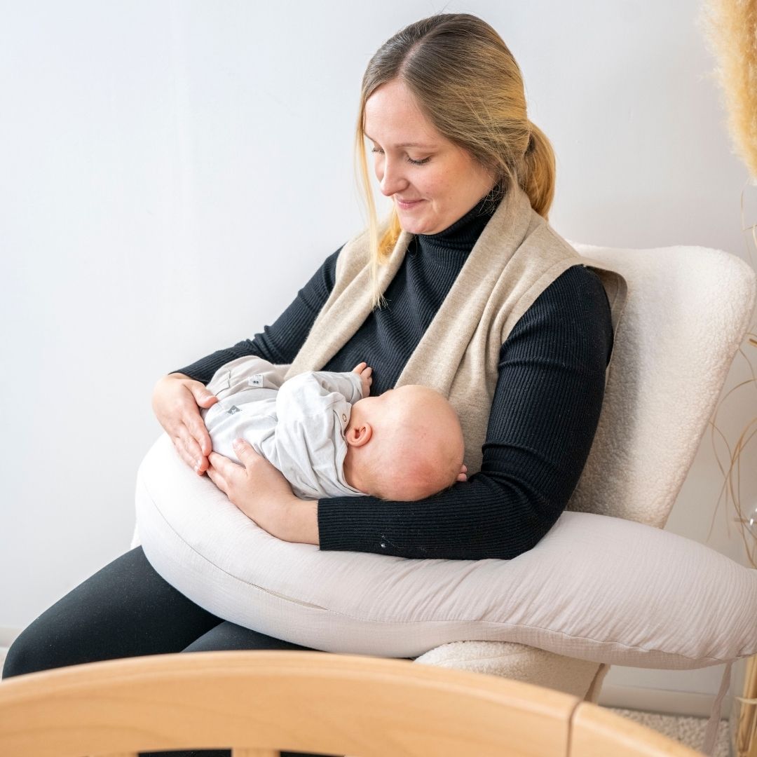 Stillkissen & Schwangerschaftskissen Musselin XXL - ergonomisch & vielseitig