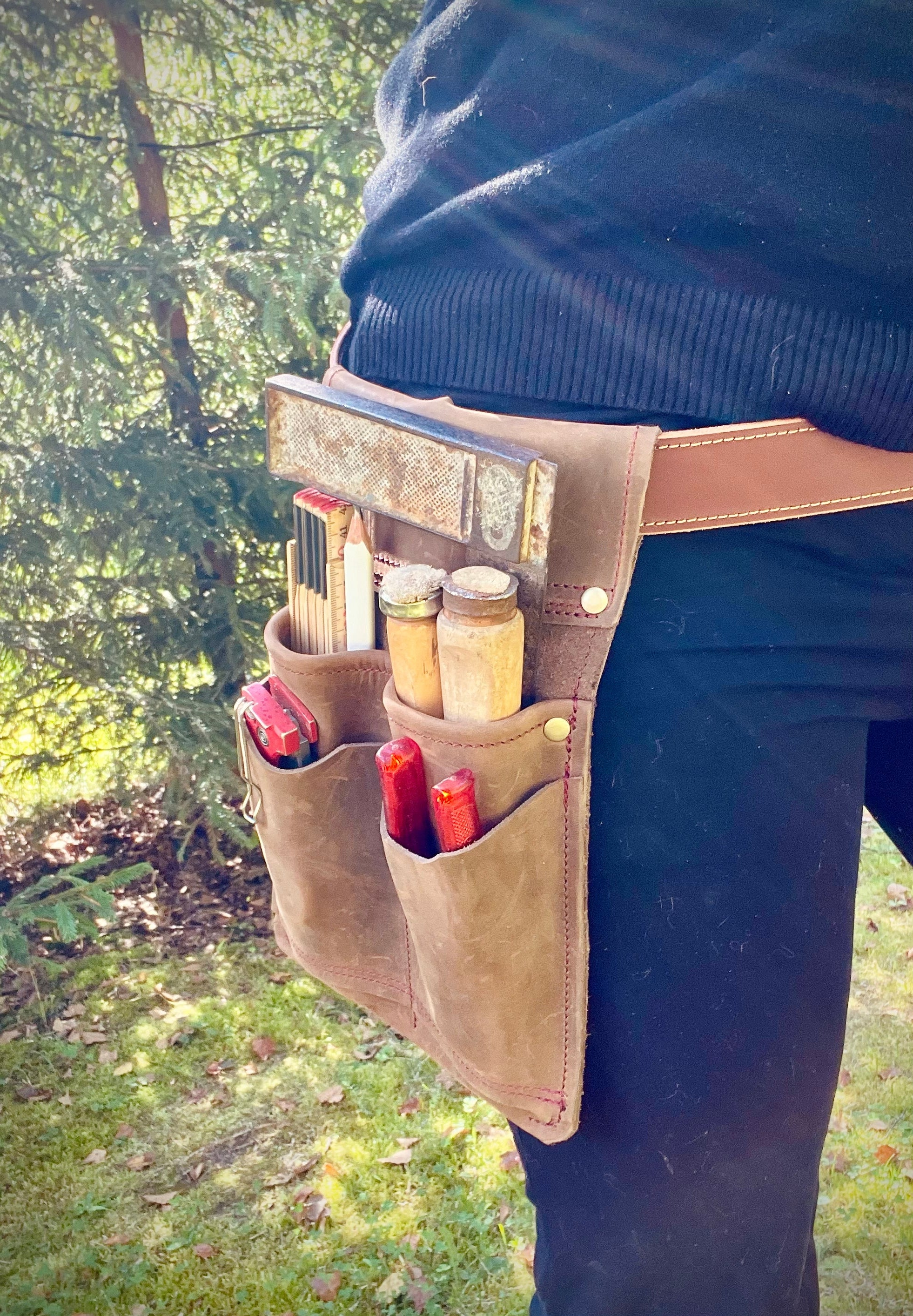 Werkzeuggürtel Set rechts – Arbeitsgürtel aus Leder mit Allround-Modul