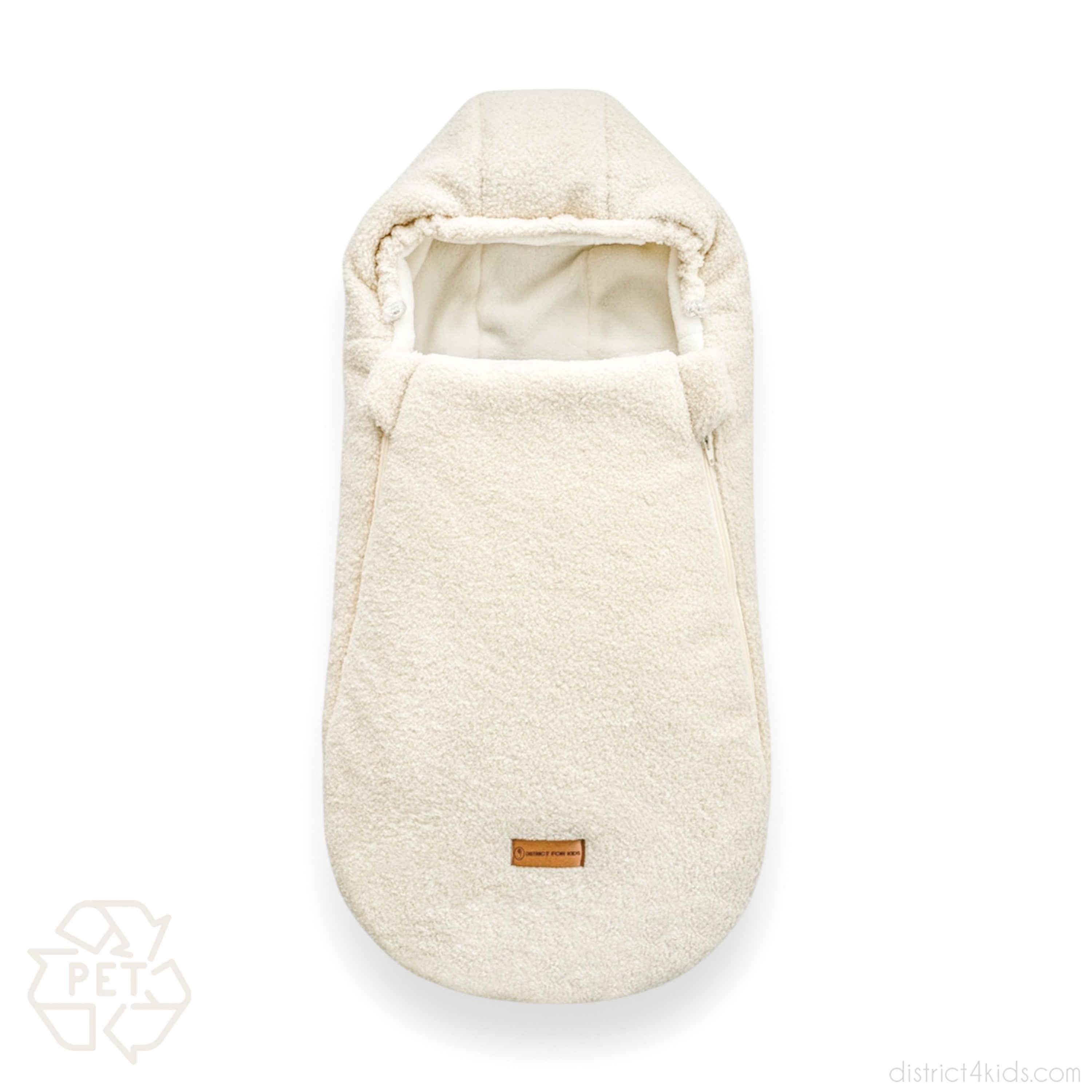 Winterfußsack Teddystoff Bouclé – für Kinderwagen & Autoschale