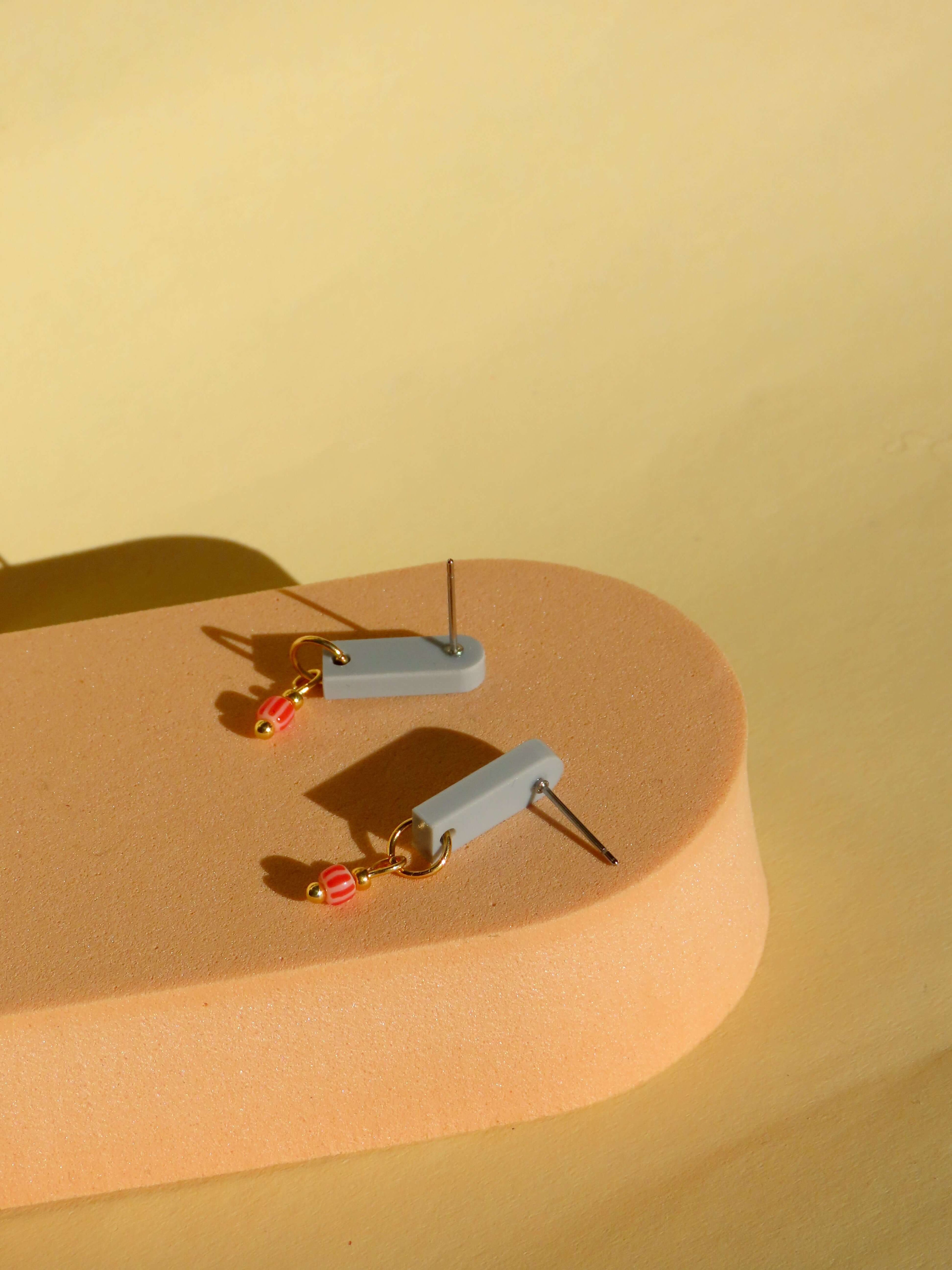 Salbei Streifen Paula Ohrringe