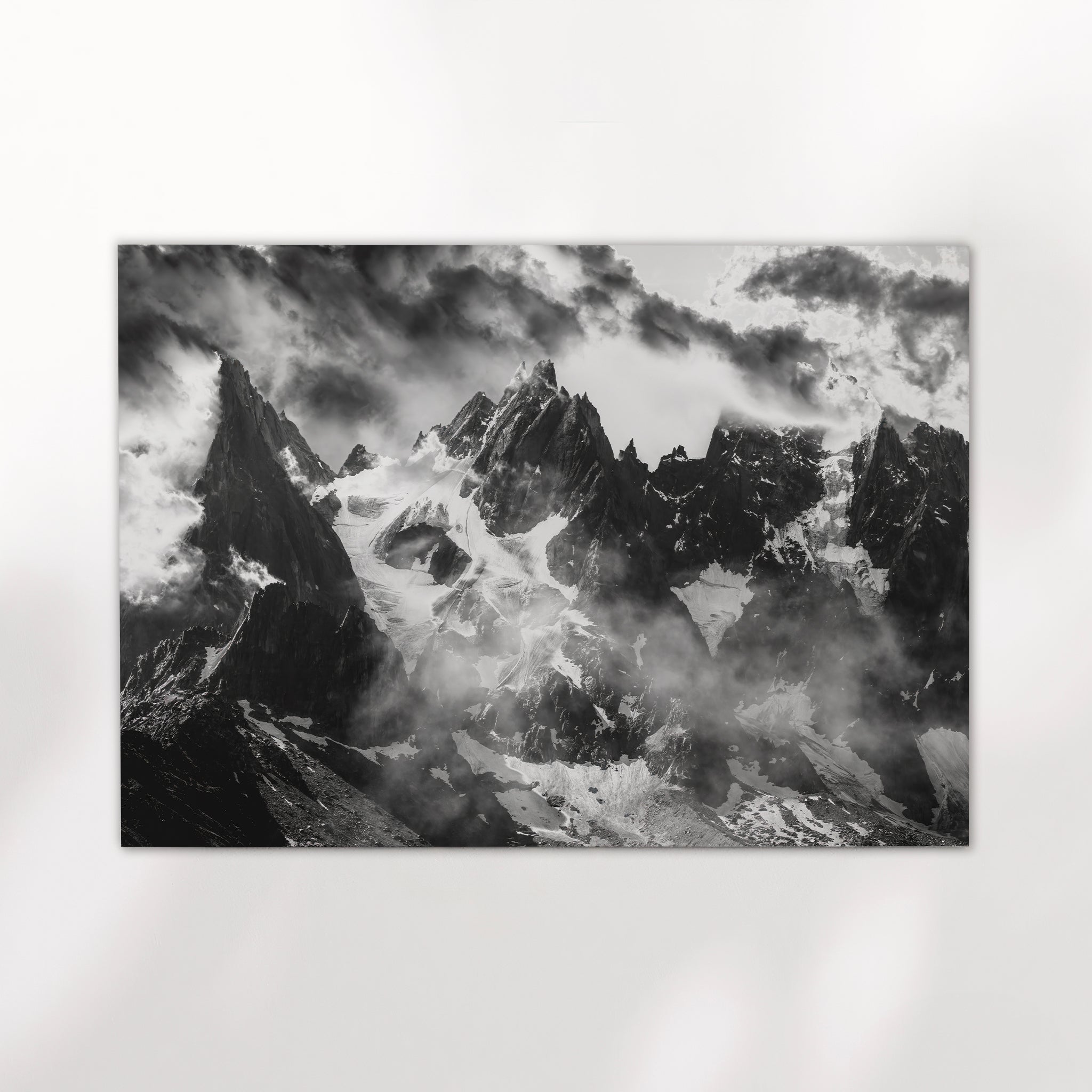 Needles of Chamonix Black and White Photography Wall Art